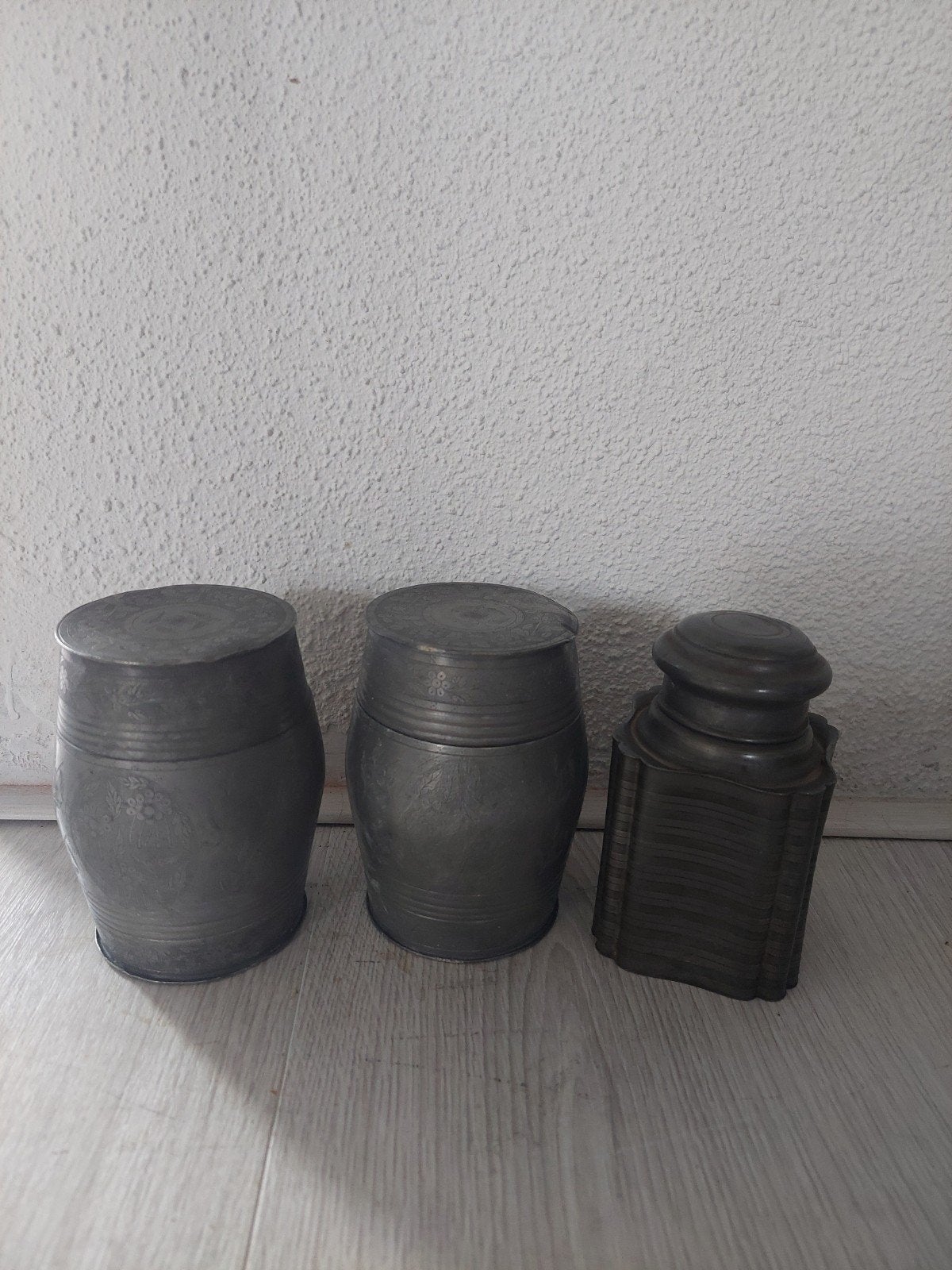 3 Banka theebusjes TIN, Antiek en Kunst, Antiek | Tin, Ophalen of Verzenden
