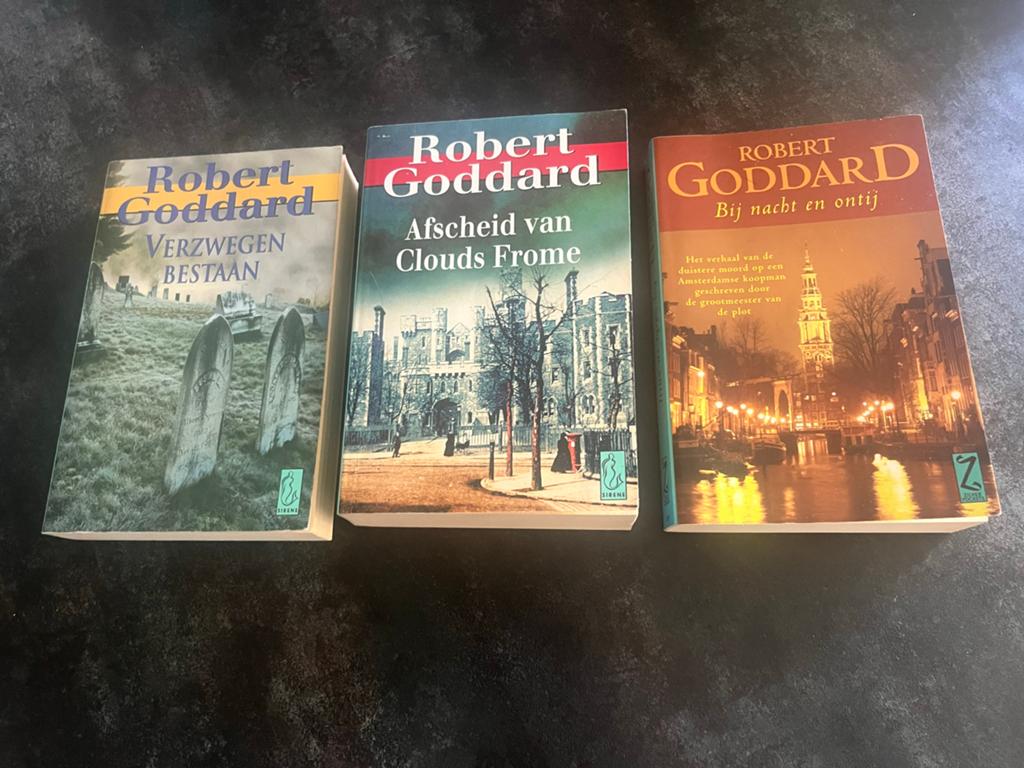 Robert Goddard Boeken Set: Verzwegen Bestaan, Afscheid, Bij, Boeken, Detectives, Ophalen of Verzenden, Gelezen