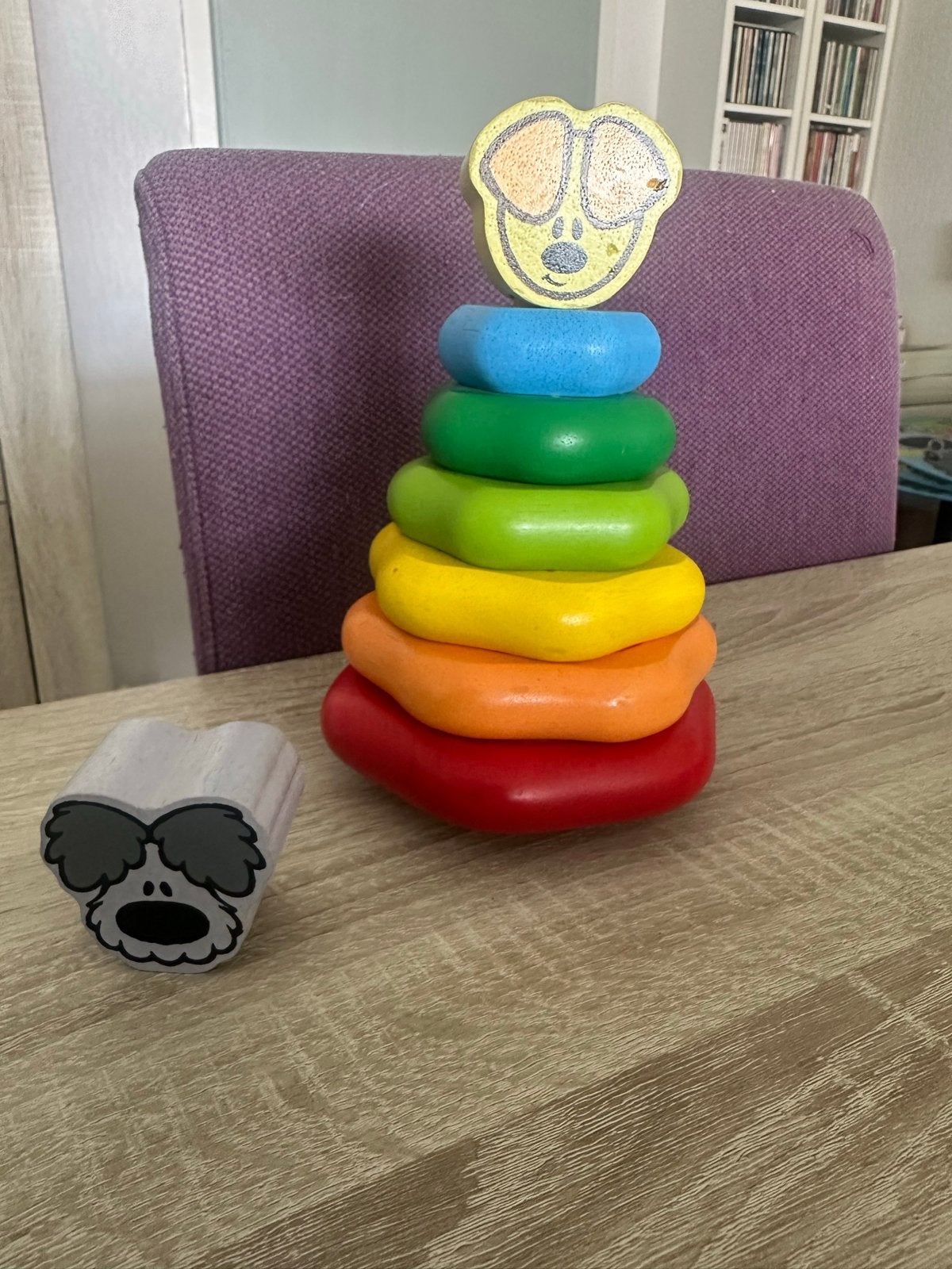 Houten stapeltoren met woezel en Pip, Kinderen en Baby's, Speelgoed | Babyspeelgoed, Ophalen of Verzenden, Gebruikt, Overige typen