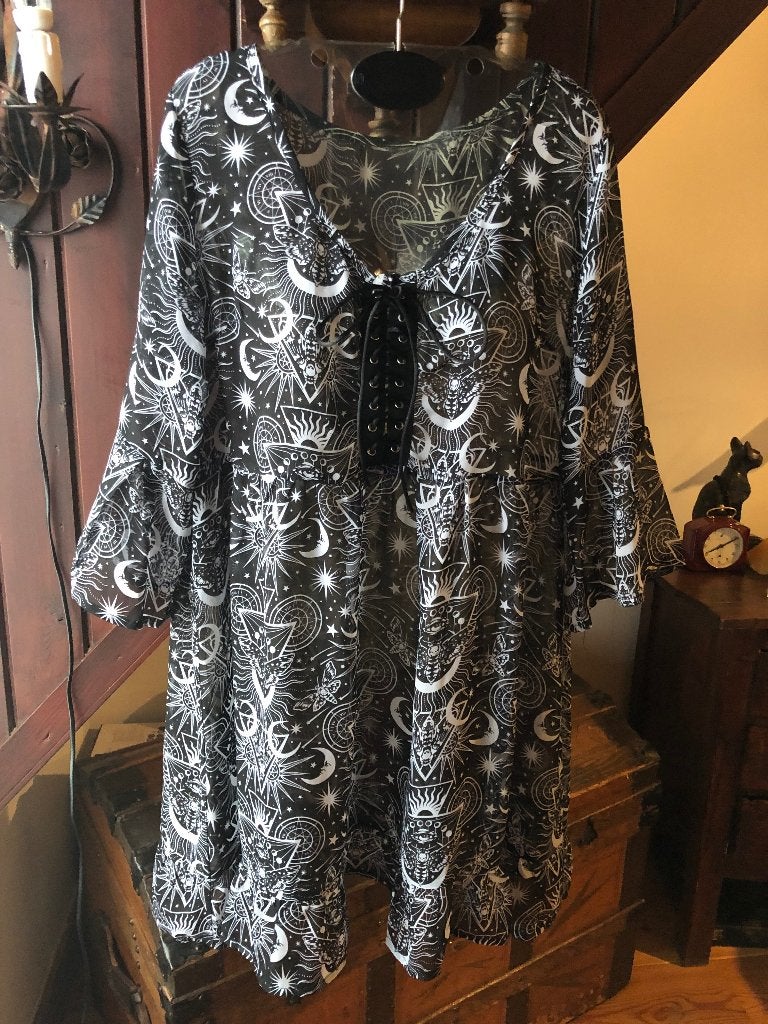 Killstar New Moon babydoll dress maat L, Zwart, Maat 42/44 (L), Ophalen of Verzenden, Zo goed als nieuw