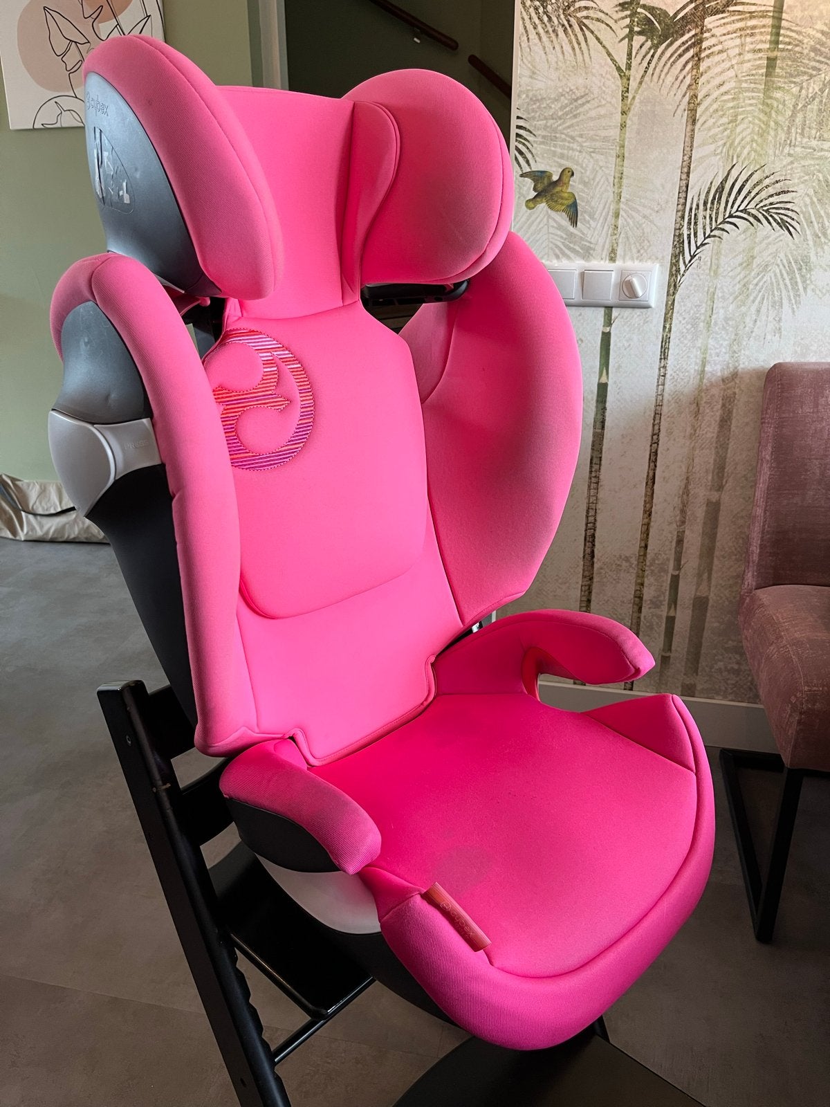 Cybex M-fix Gold Solution autostoel - roze, Gebruikt, 15 t/m 36 kg, Afneembare rugleuning, Isofix