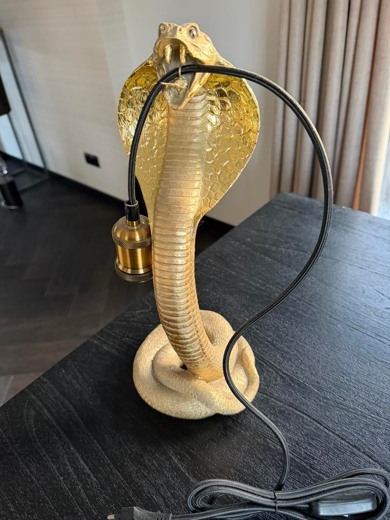 Prachtige cobralamp goud, Huis en Inrichting, Ophalen of Verzenden, Nieuw, 50 tot 75 cm