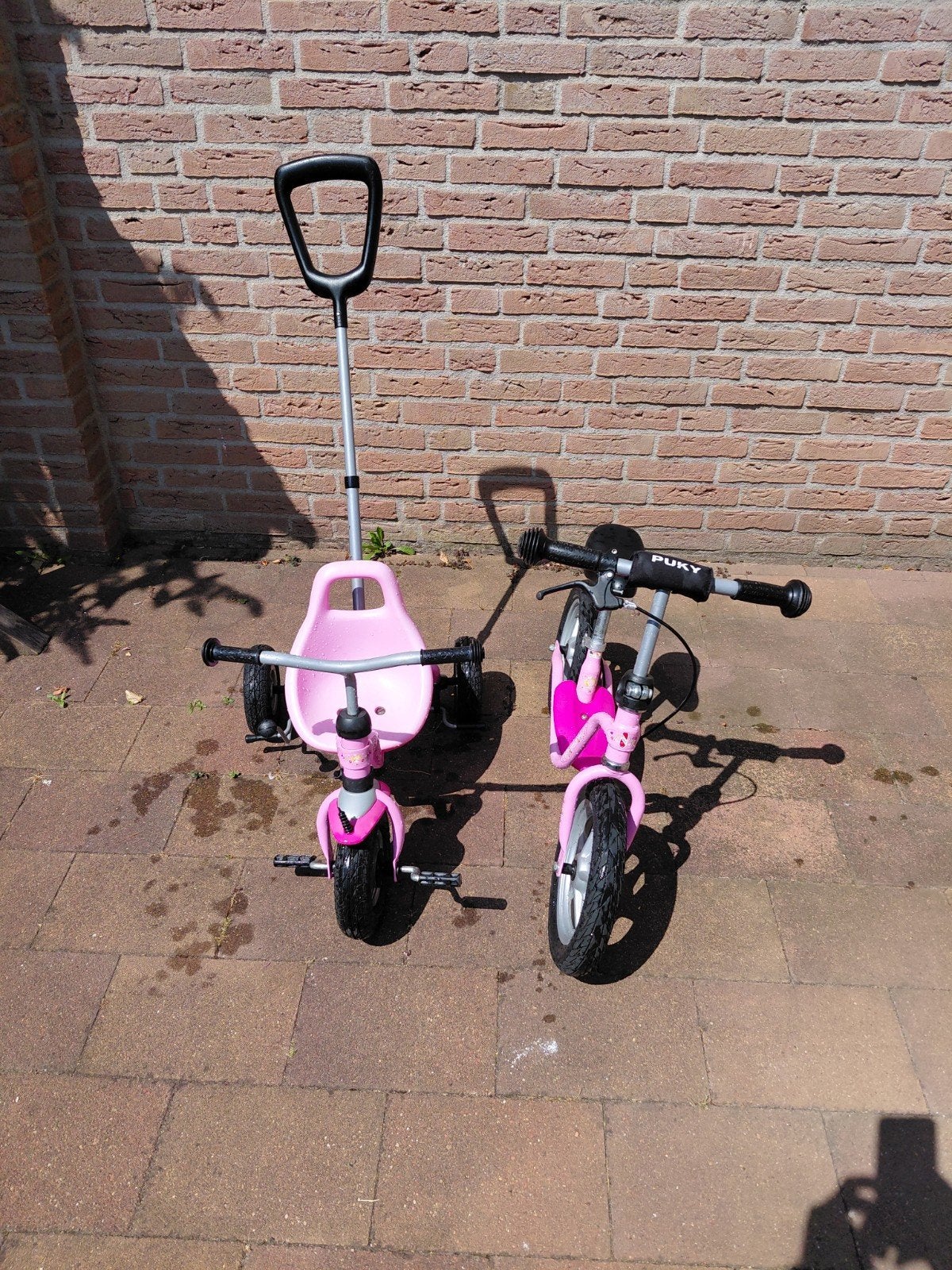 Puky driewieler en loopfiets roze, Ophalen, Gebruikt, Minder dan 16 inch, Puky