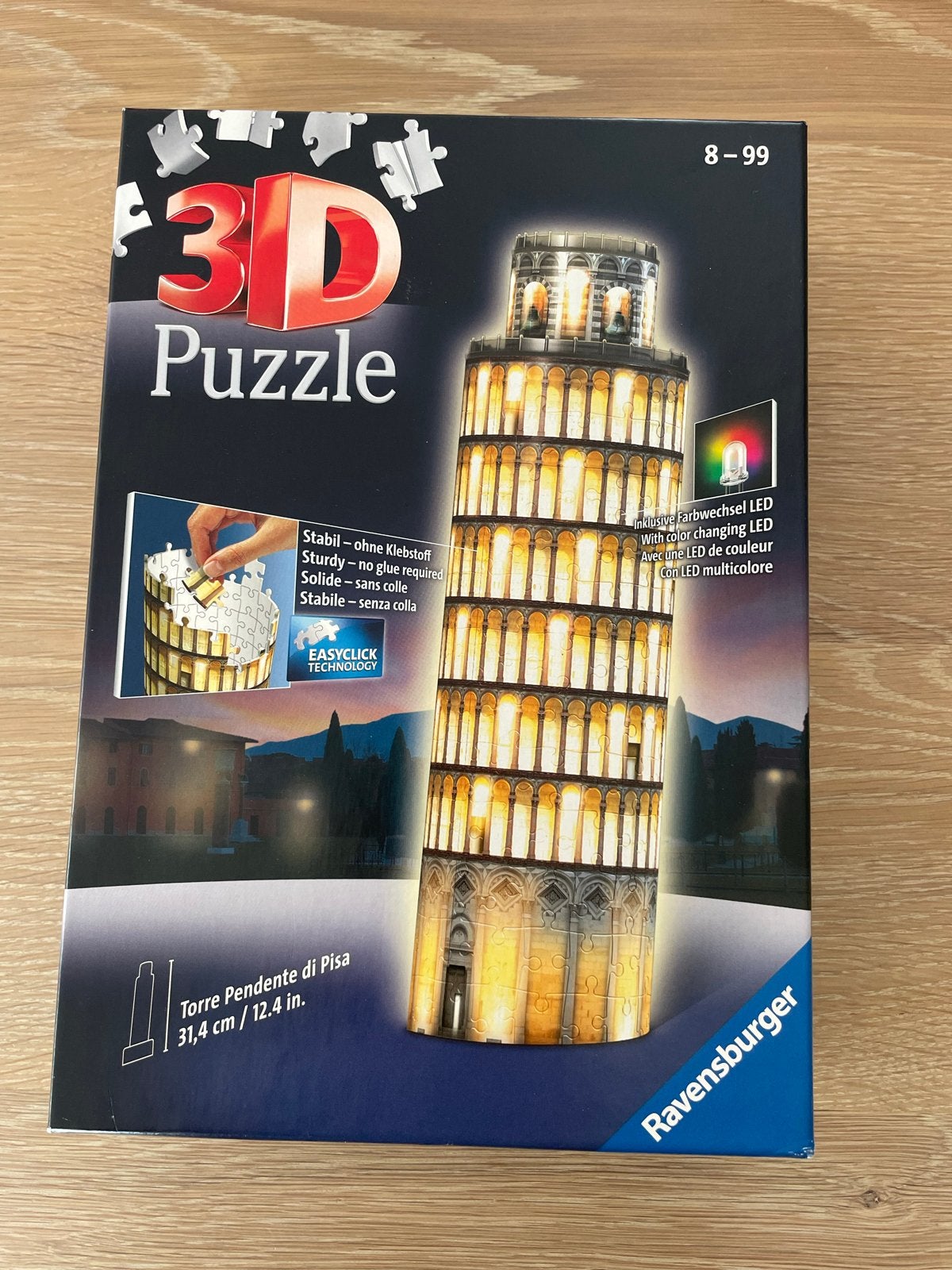 Ravensburger 3D Puzzle Toren van Pisa met LED verlichting, Ophalen, Meer dan 50 stukjes, Zo goed als nieuw, 6 jaar of ouder