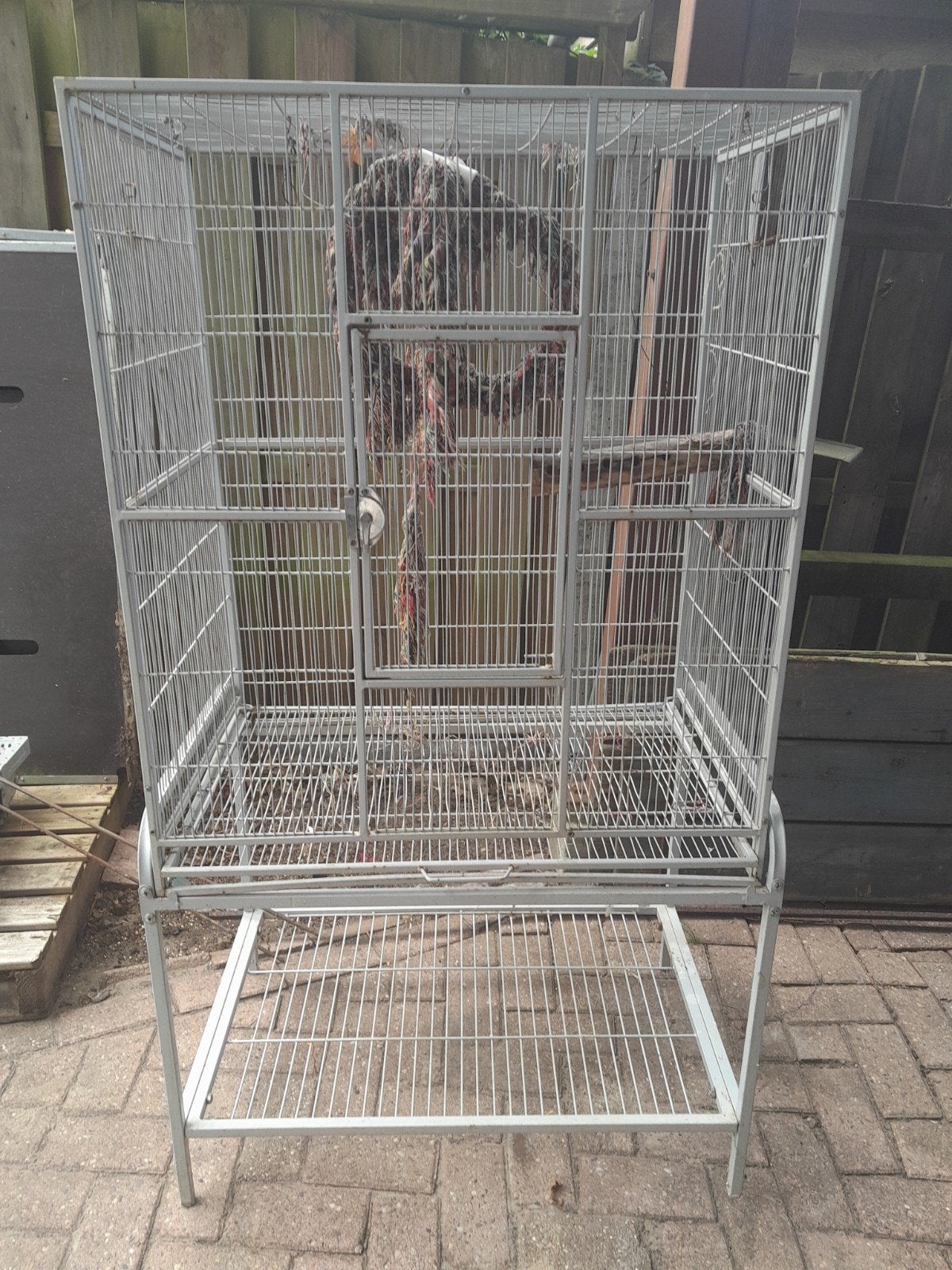 papagaaien kooi grijs, Ophalen of Verzenden, Metaal, Vogelkooi