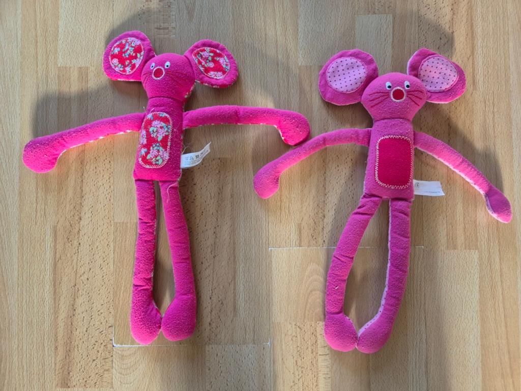 Hema knuffel muizen, Kinderen en Baby's, Speelgoed | Knuffels en Pluche, Gebruikt, Ophalen of Verzenden, Roze, Muis