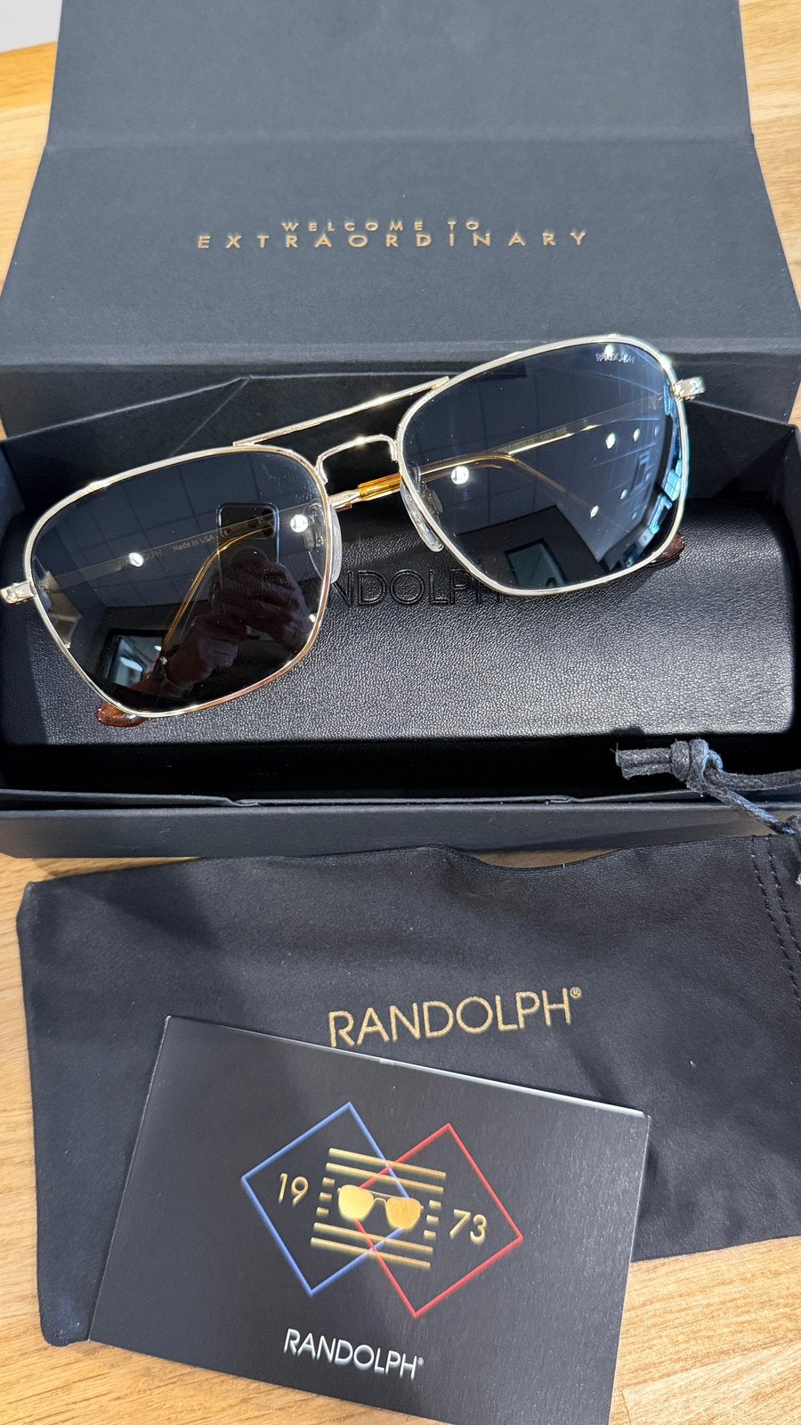 Randolph IR002 Intruder Gold 24k 58-15, Sieraden, Tassen en Uiterlijk, Zonnebrillen en Brillen | Heren, Overige merken, Zonnebril