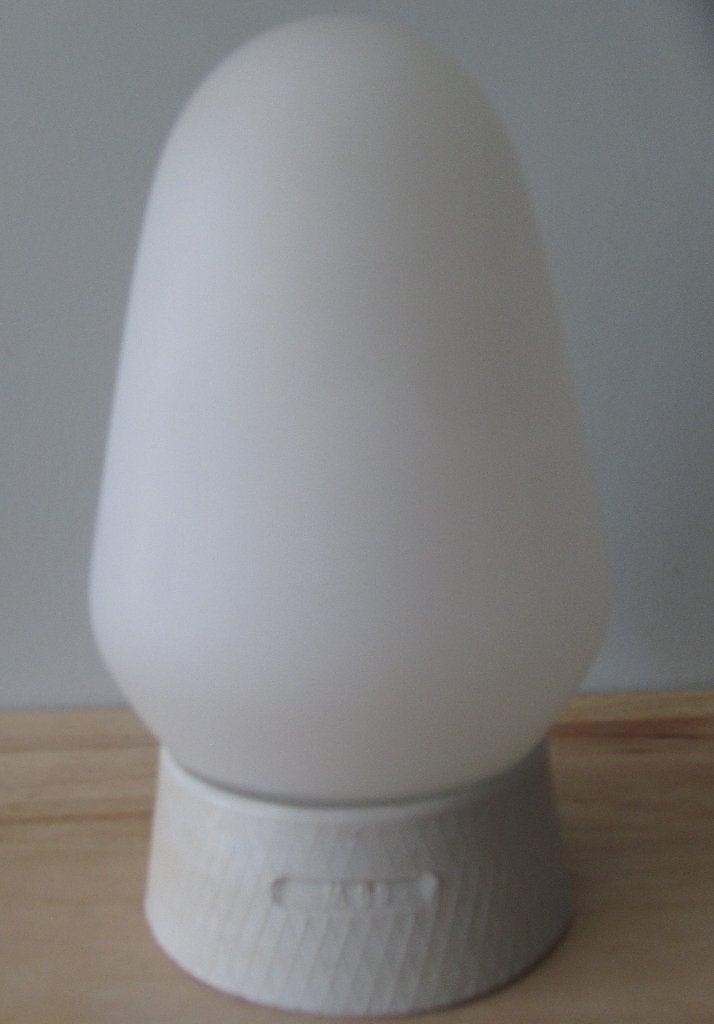 Vintage Plafondlamp - Melkglas en Keramiek, Glas, Gebruikt, Vintage, Wit
