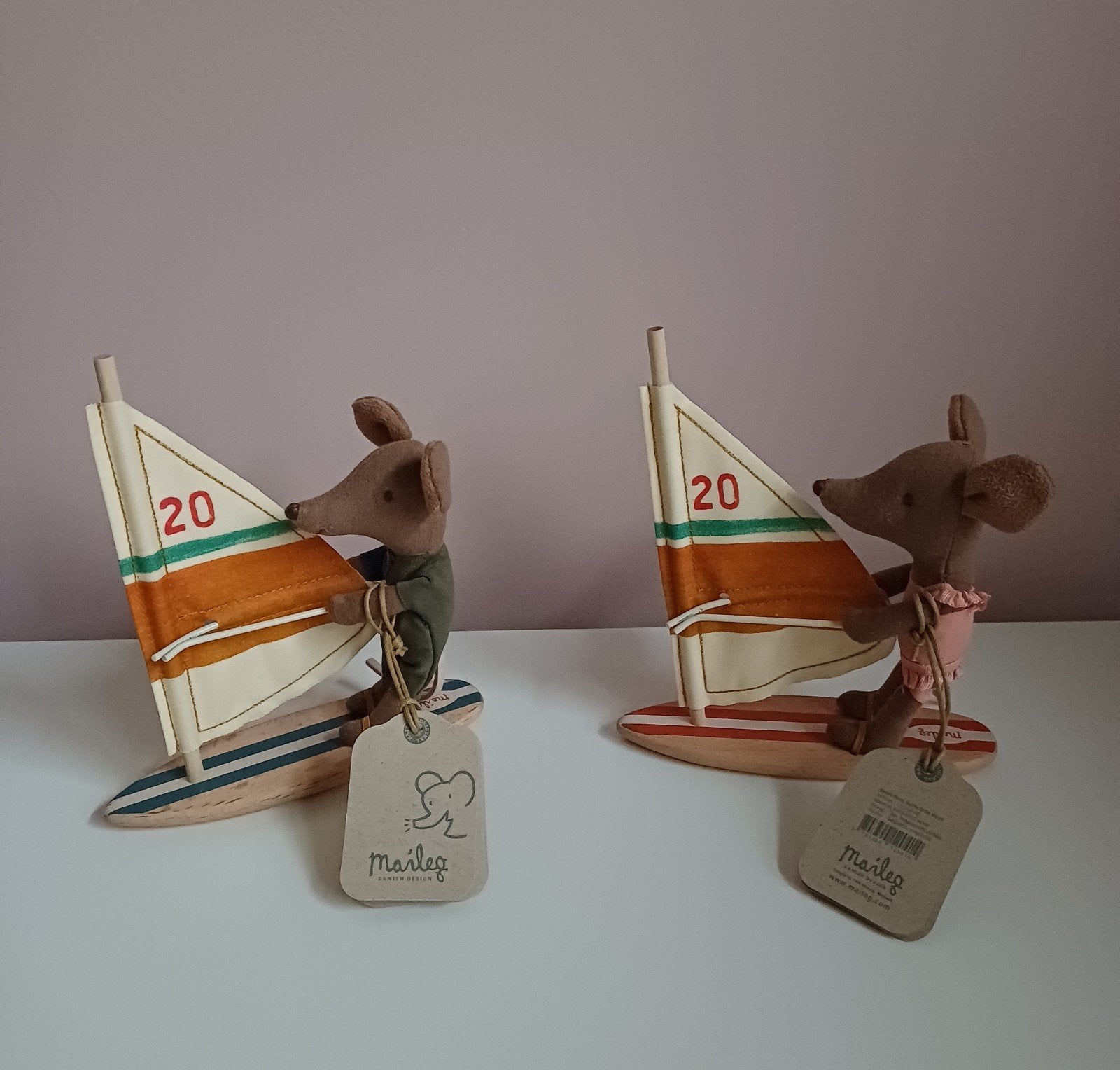 Maileg Surfer Muisjes - Broer en Zus Set, Muis, Overige karakters, Nieuw, Ophalen of Verzenden