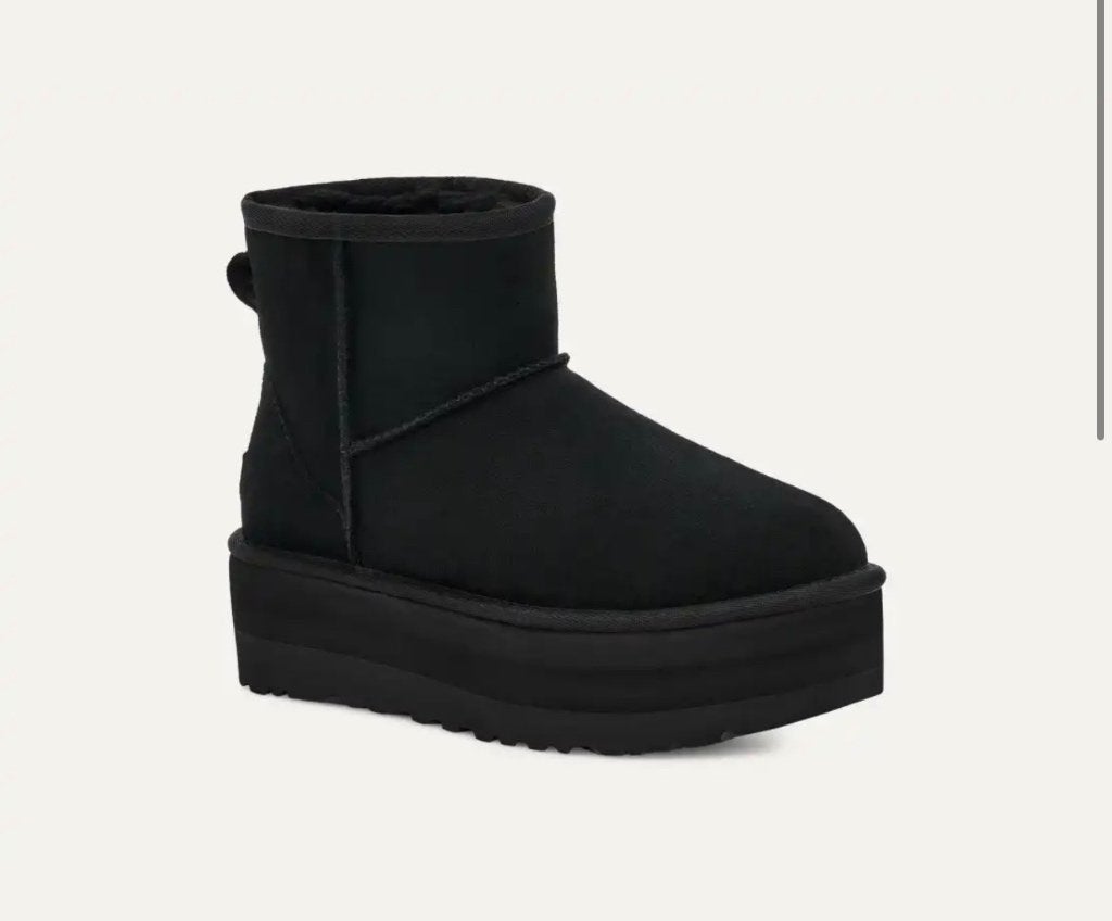 Uggs dames classic mini plateau, UGG, Zwart, Snowboots, Nieuw