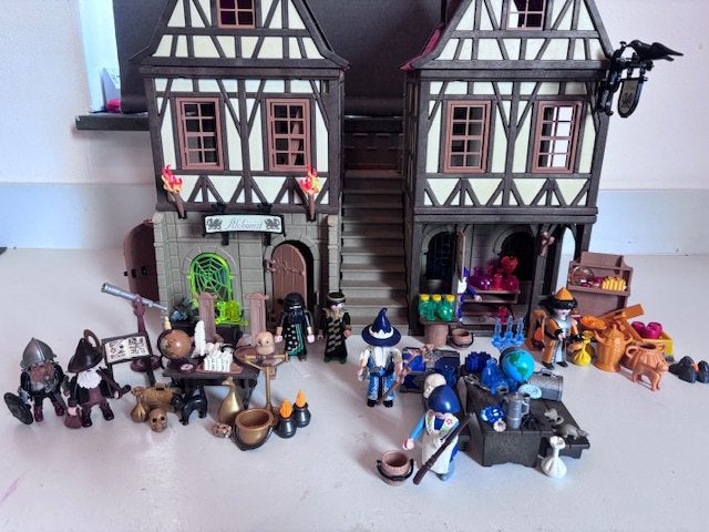 Playmobil Kasteel ridders vakwerkhuis Alchemist tovenaar, Gebouw, Complete set, Zo goed als nieuw, Historisch