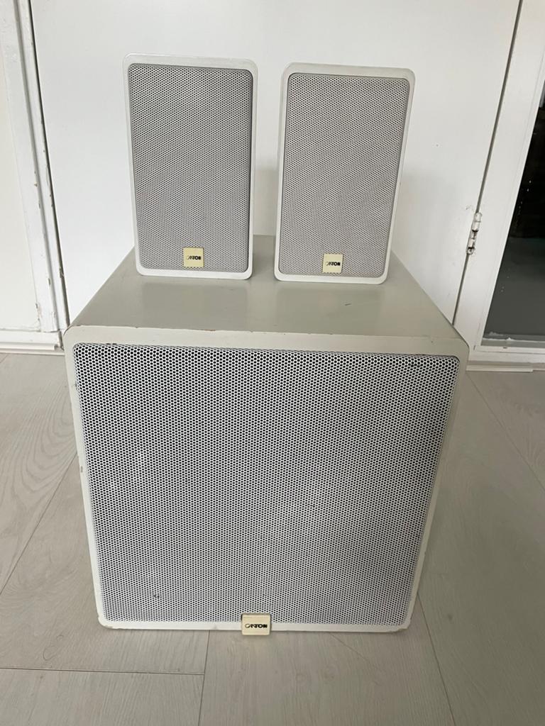 Canton 2.1 speakers, subwoofer + satellieten, Audio, Tv en Foto, Luidsprekers, Gebruikt, Subwoofer, 60 tot 120 watt, Ophalen