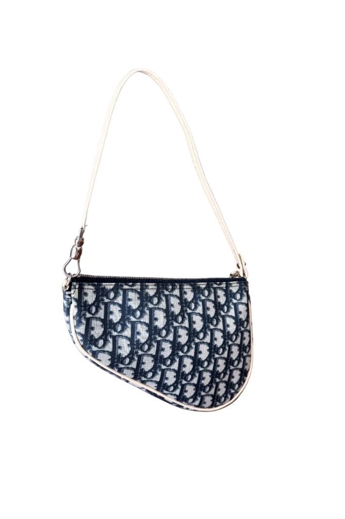 Christian Dior Trotter Monogram Mini Saddle Bag, Ophalen of Verzenden, Gebruikt, Blauw, Schoudertasje