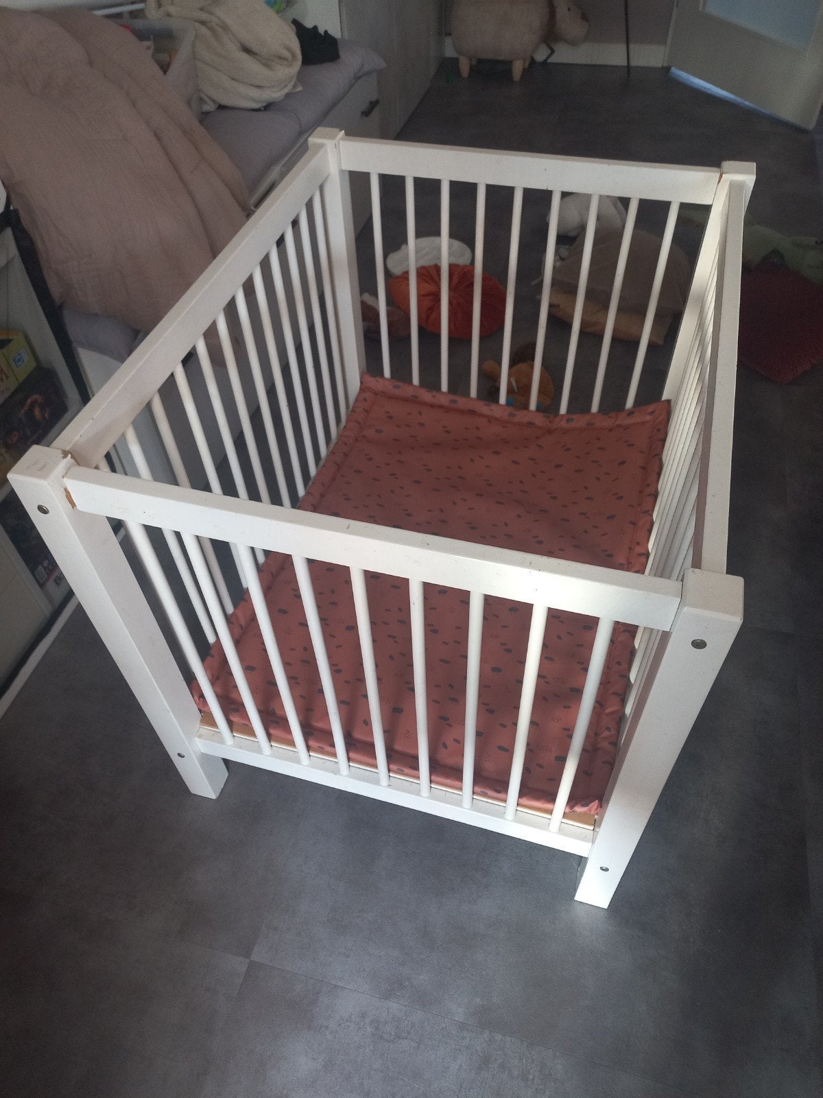 Witte babybox incl matje, Kinderen en Baby's, Boxen, Ophalen, Gebruikt, Rechthoekig, Boxkleed