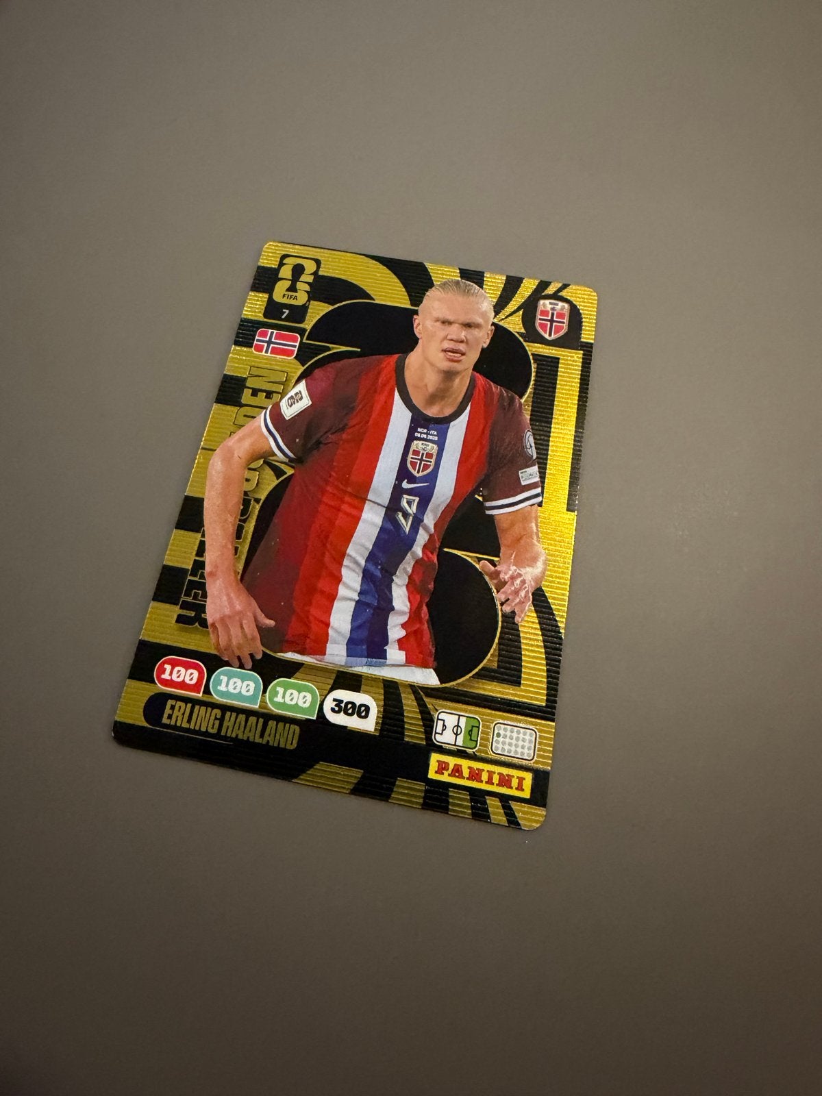 Erling Haaland Panini golden baller - Zo goed als nieuw, Ophalen, Zo goed als nieuw, Buitenlandse clubs, Spelerskaart