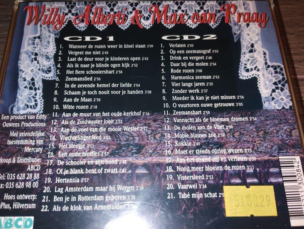 Willy Alberti & Max van Praag - De Straatzangers [2 CD], Ophalen of Verzenden, Zo goed als nieuw, Levenslied of Smartlap