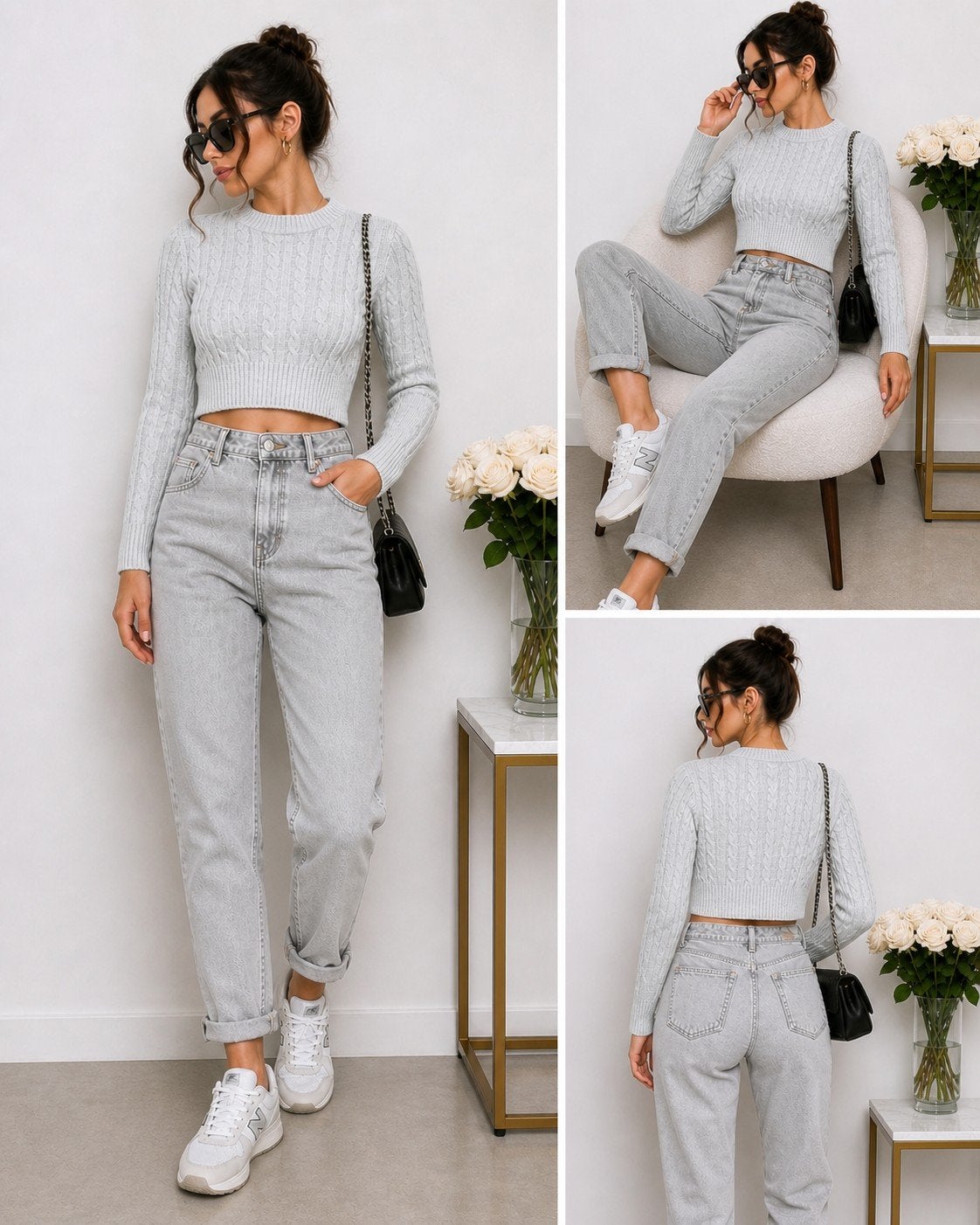 Gray New Yorker short knit sweater size xs, Onbekend, Nieuw, New Yorker, Ophalen of Verzenden
