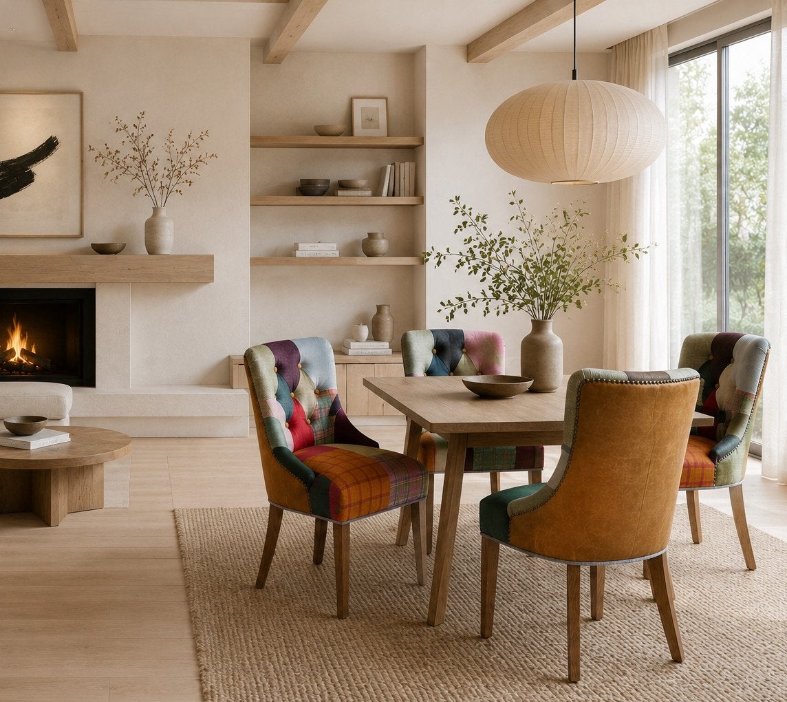 CHESTERFIELD STOEL PERWINKLE PATCHWORK MULTICOLOR DINERCHAIR, Huis en Inrichting, Stoelen, Overige kleuren, Nieuw, Ophalen of Verzenden