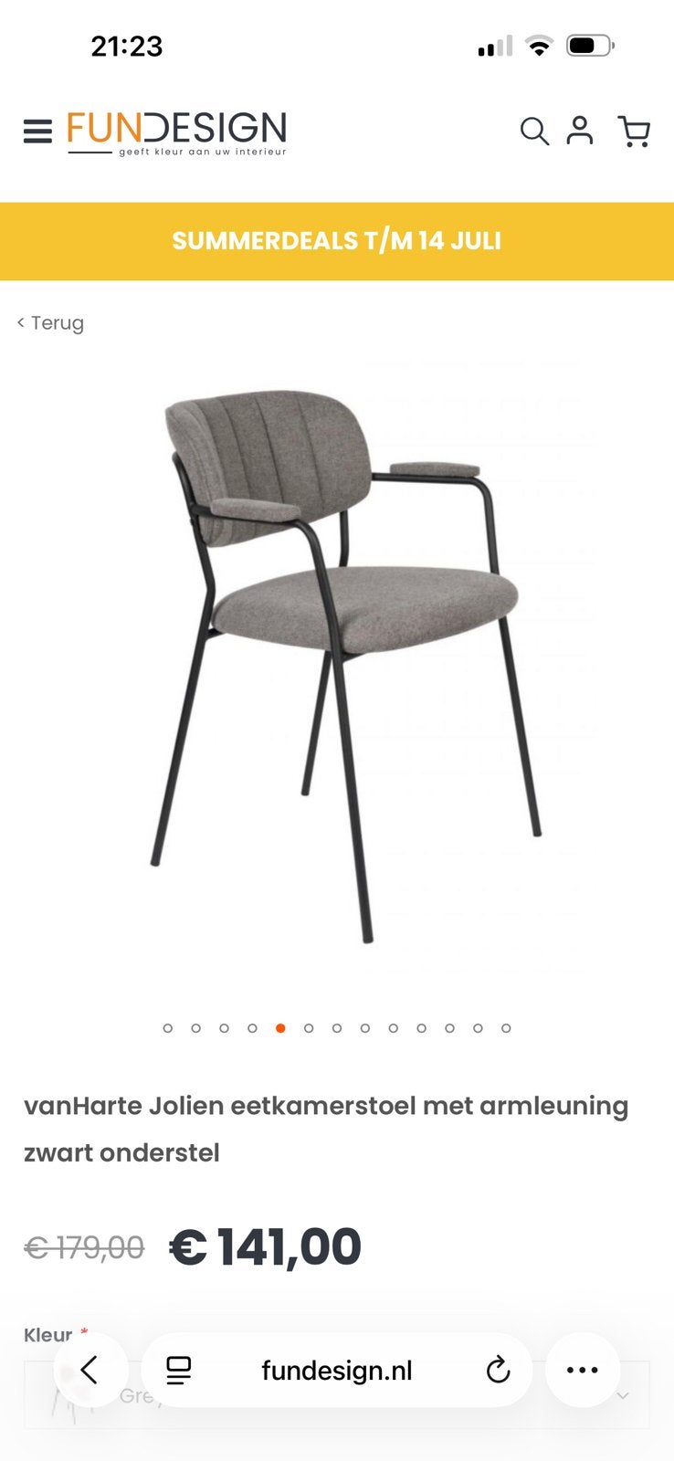 Jolien eettafel stoelen grijs/zwart, Ophalen of Verzenden, Zo goed als nieuw, Grijs, Drie