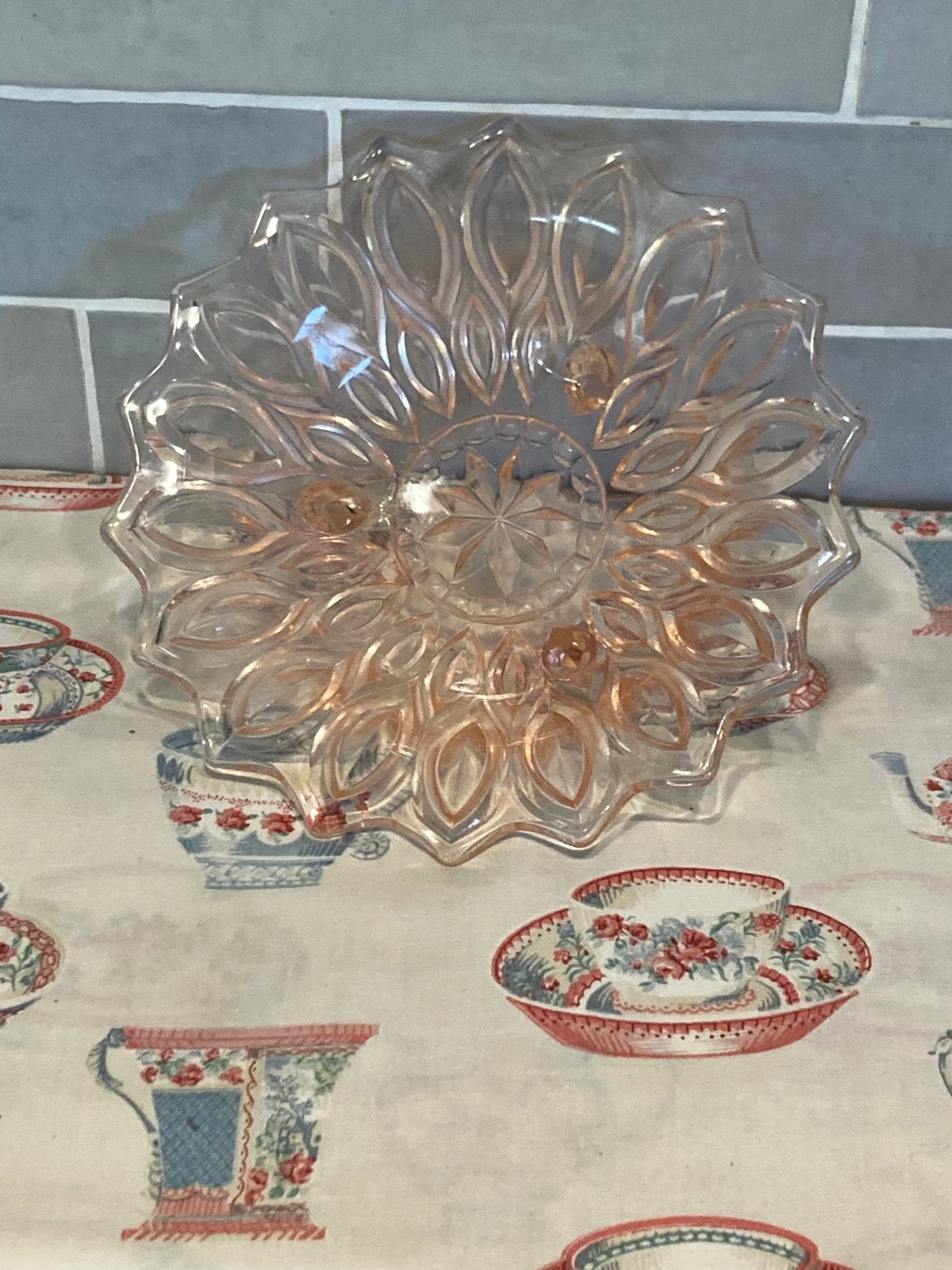 Vintage rose persglas schaaltje (100326b), Ophalen of Verzenden
