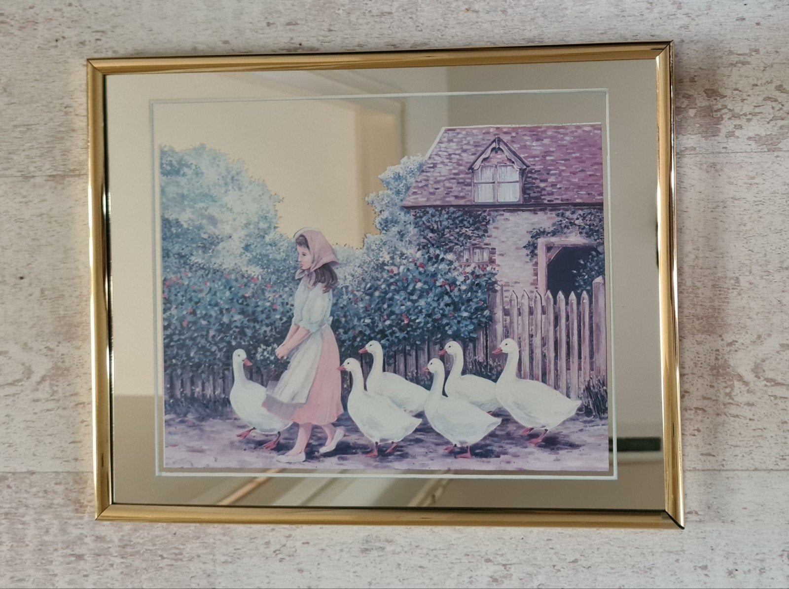 De Ganzenhoedster schilderij. 36x28 cm., Ophalen of Verzenden