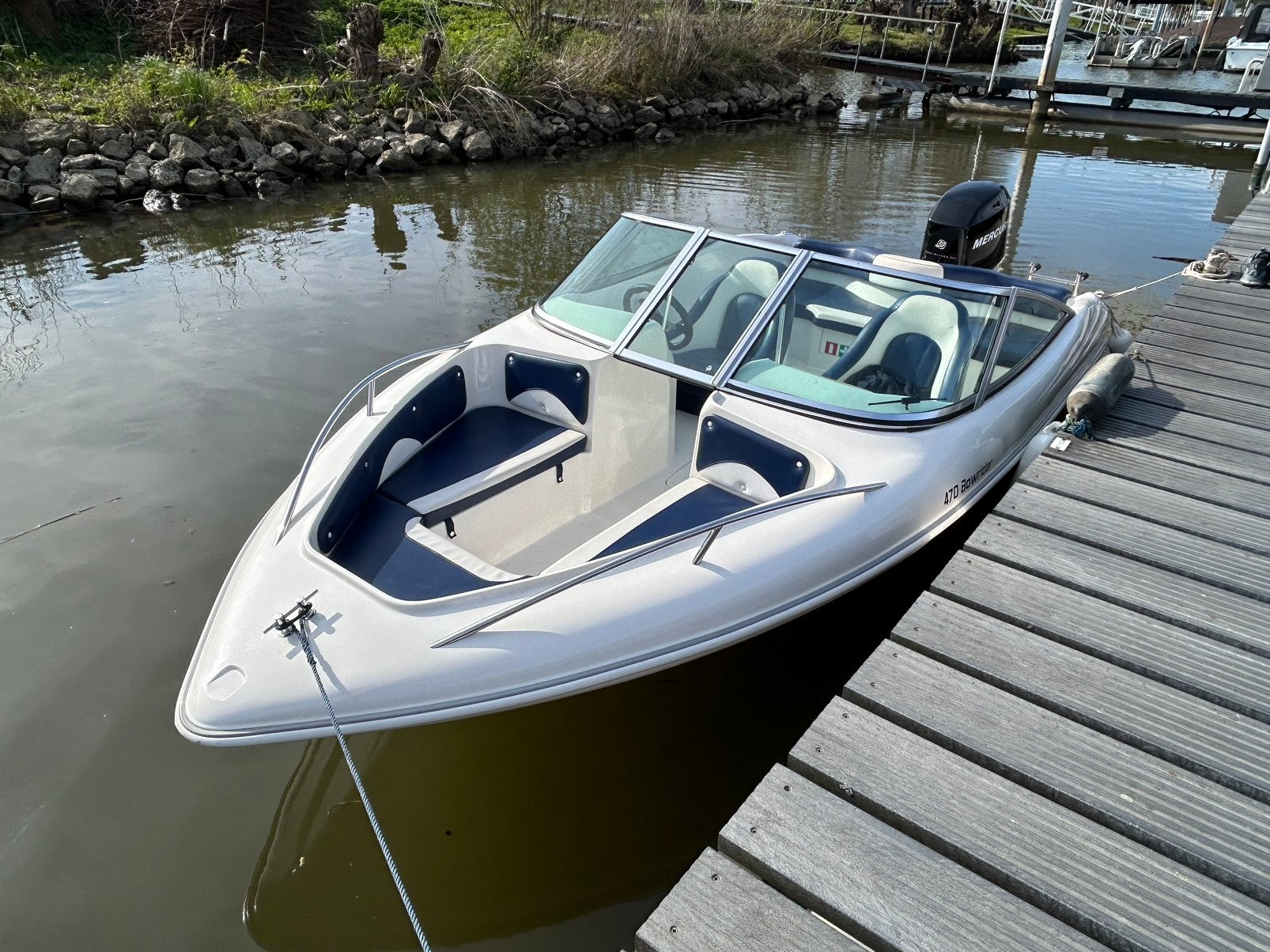Interster bowrider 470 met buitenboordmotor 60 pk, Ophalen, Gebruikt, Motor en Techniek, Motorboot