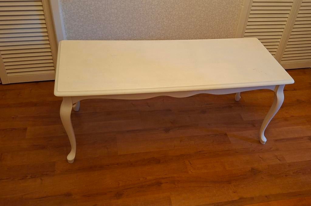 Queen Anne Salontafel / Sidetable Wit - 119x50x48,5cm, Ophalen, 100 tot 150 cm, 50 tot 100 cm, Minder dan 50 cm
