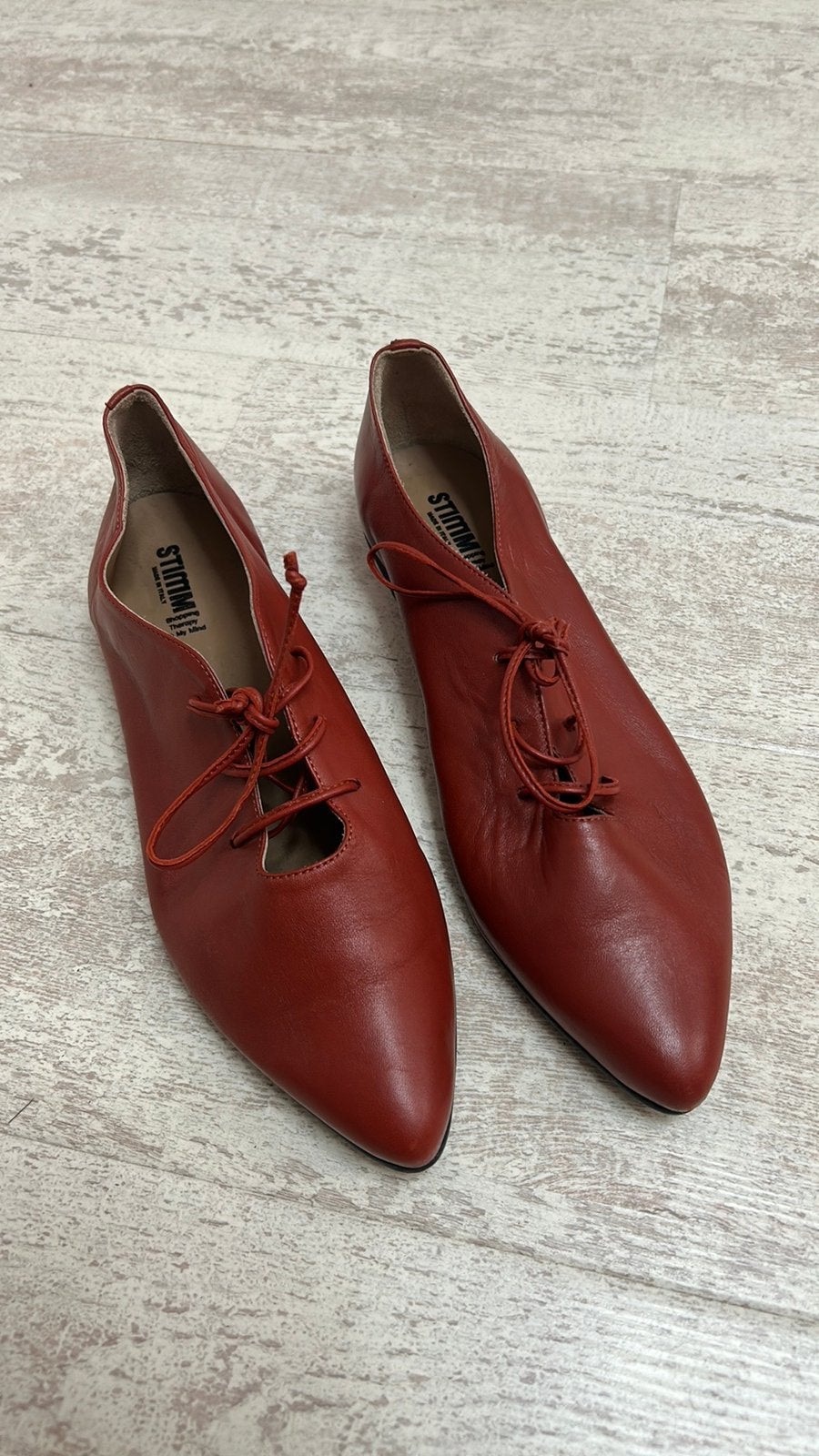 Mooie veterschoenen  bruinrood leer STIMM vintage model 41, Ophalen of Verzenden, Zo goed als nieuw, Bruin