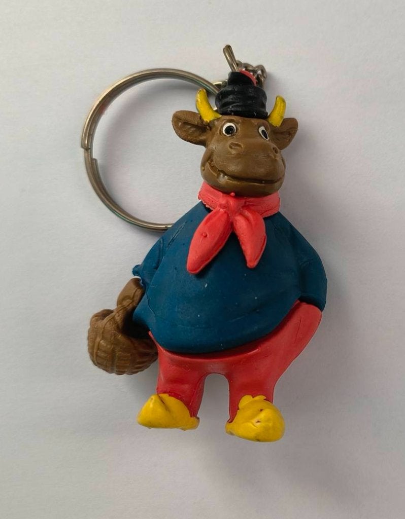 Boer Os ( uit Flipje ) sleutelhanger, Ophalen of Verzenden, Zo goed als nieuw, Knuffel of Figuurtje