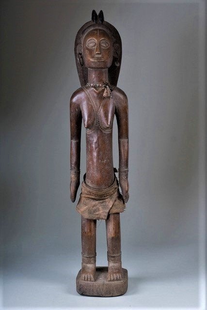 OVIMBUNDU CISOLA BEELD, Hout, Bruin, Afrika, Ophalen of Verzenden