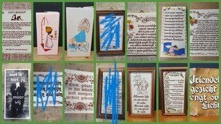 1582 Tegelspreuken spreukentegel wandtegel tegelwijsheid, Ophalen of Verzenden, Zo goed als nieuw