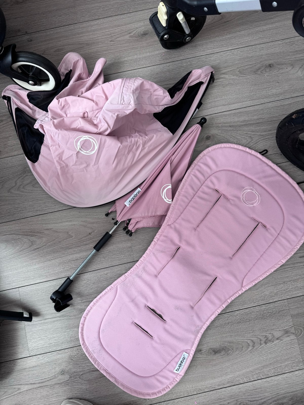 Bugaboo kinderwagen accessoires set roze, Verzenden, Gebruikt, Kinderwagen, Bugaboo