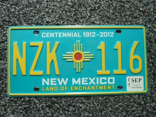 Kentekenplaat licenseplate New Mexico Centennial USA, Verzenden, Gebruikt, Auto's