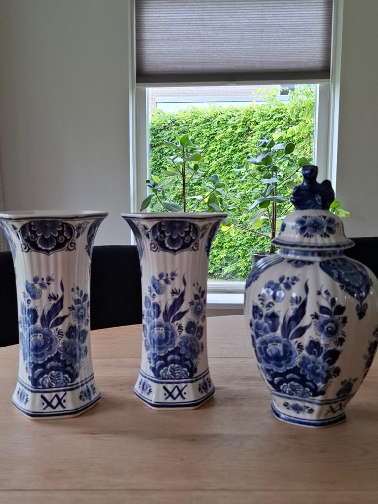 Delfts Blauw Vazen en Pot - Flora Keramiek & Delfts Holland, Ophalen of Verzenden