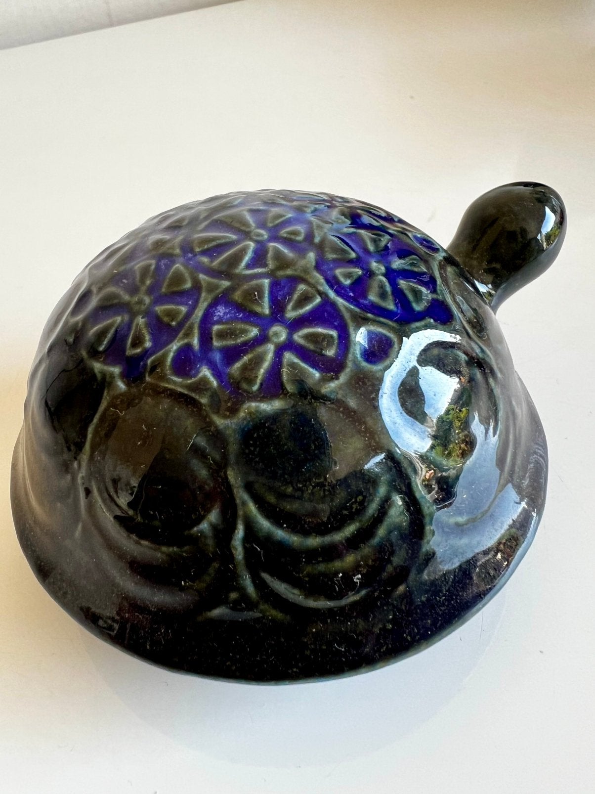 Lisa Larson Gustavsberg Schildpad Turtle Zeegroen KobaltBlue, Antiek en Kunst, Ophalen of Verzenden