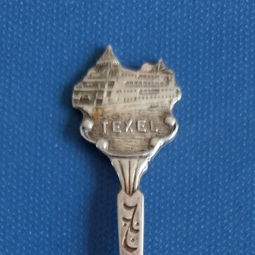 verzilverd lepeltje TEXEL, veerboot TESO (P paardenhoofd R), Antiek en Kunst, Ophalen of Verzenden