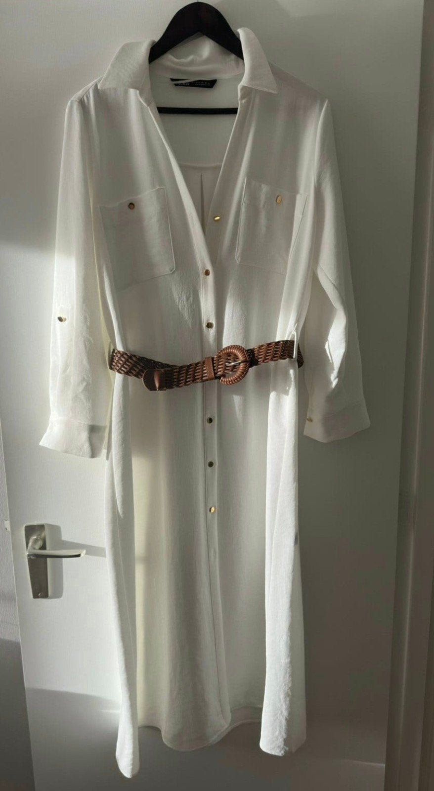 zara jurk tuniek maat 42 met riem, Kleding | Dames, Wit, Maat 42/44 (L), Ophalen of Verzenden, Zo goed als nieuw