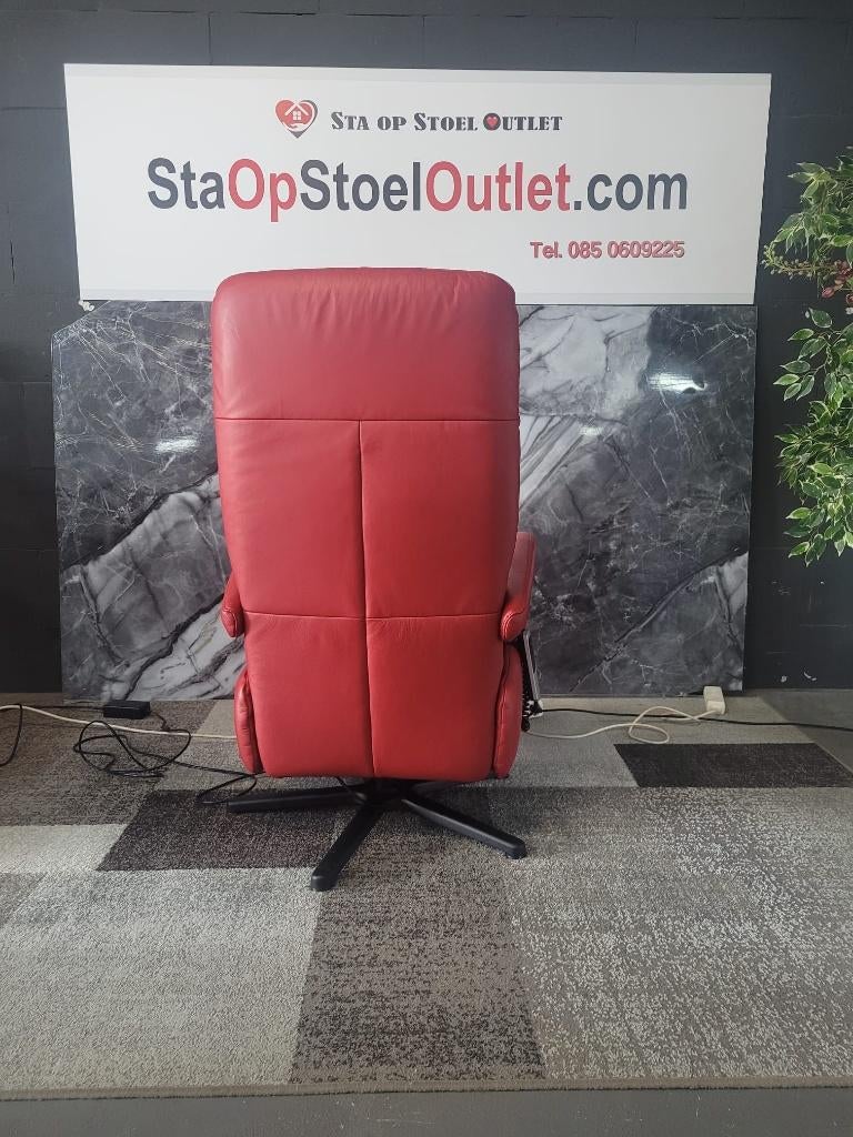 Staopstoel Meubelzorg Leder rood, Minder dan 75 cm, Leer, Ophalen of Verzenden, Zo goed als nieuw