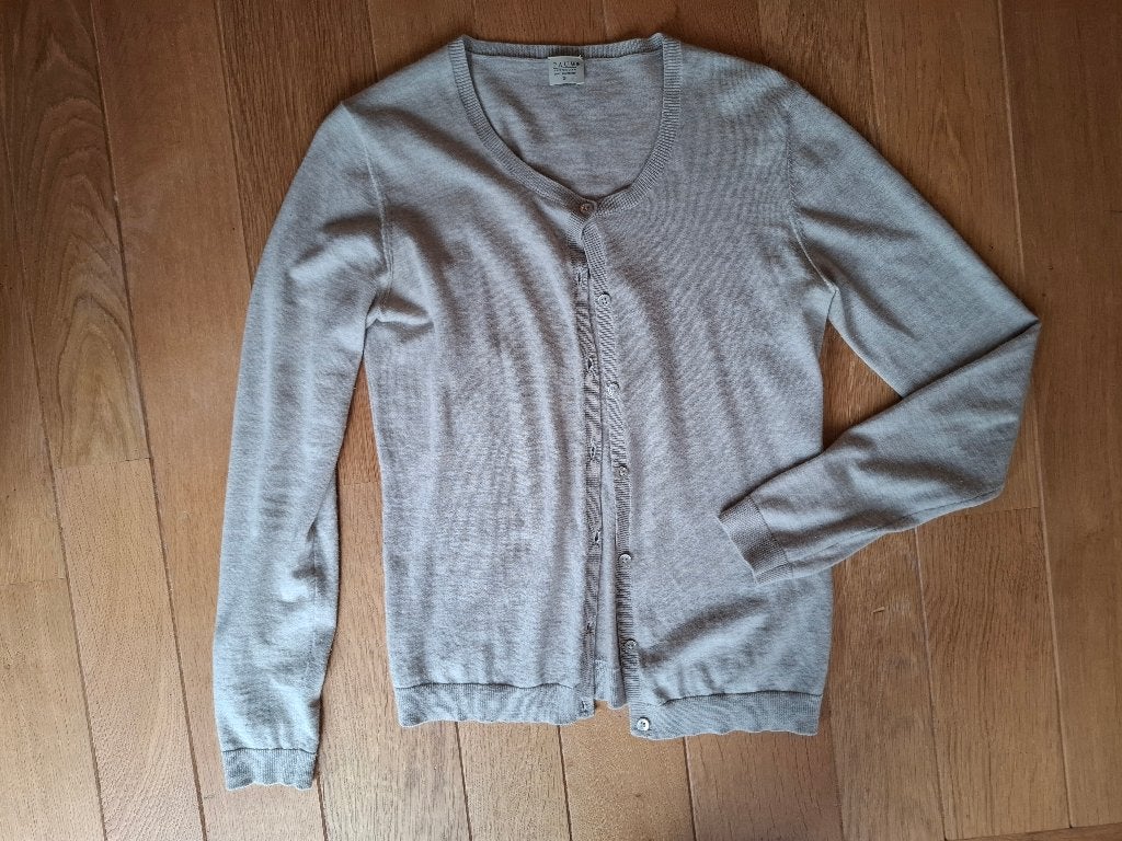 Pauw fijngebreid wollen vestje maat S, Kleding | Dames, Verzenden, Beige, Pauw, Zo goed als nieuw