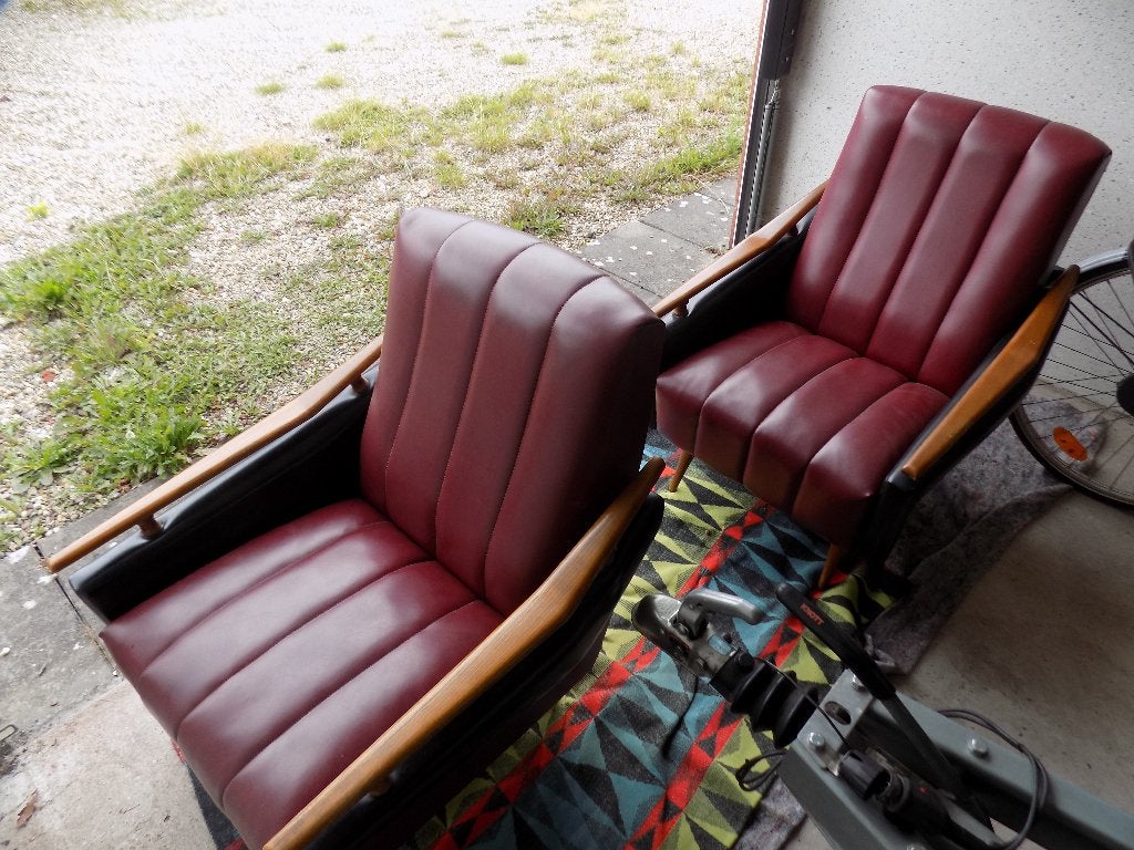 Stoelen set jaren 50 60 rood zwart royaal mooie vormgeving, Ophalen, Gebruikt