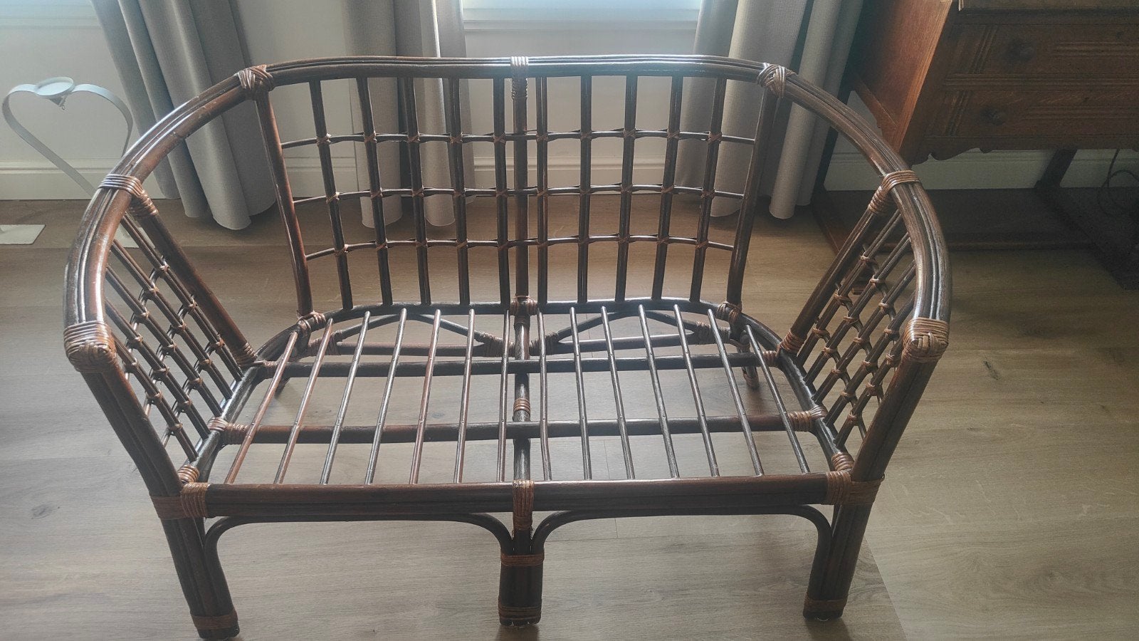 Vintage rotan bankje - 2-zits, Ophalen