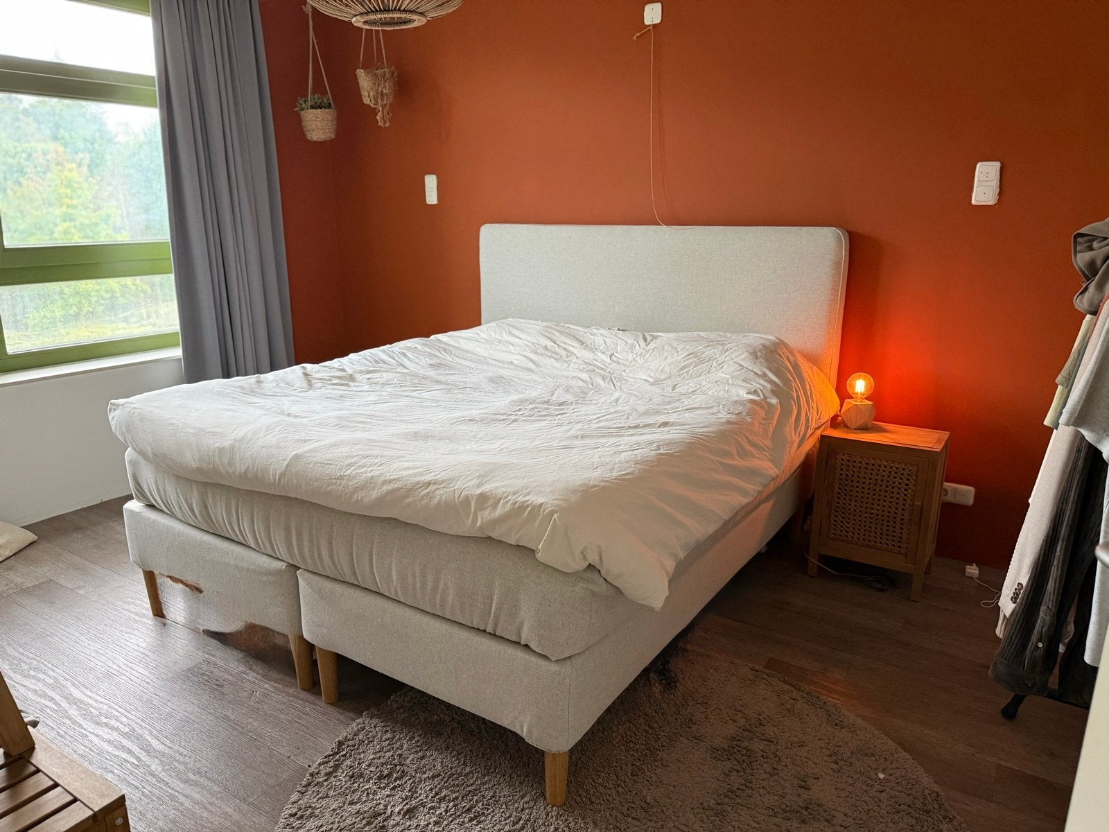 Ikea boxspring dunvik 180x200. Incl matras en topper, Ophalen, Tweepersoons, Zo goed als nieuw, 180 cm