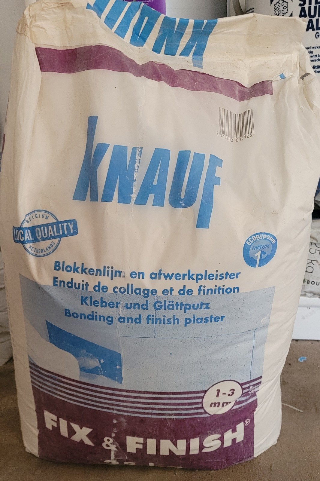 Knauf Fix & Finish Blokkenlijm en Afwerkpleister, Ophalen