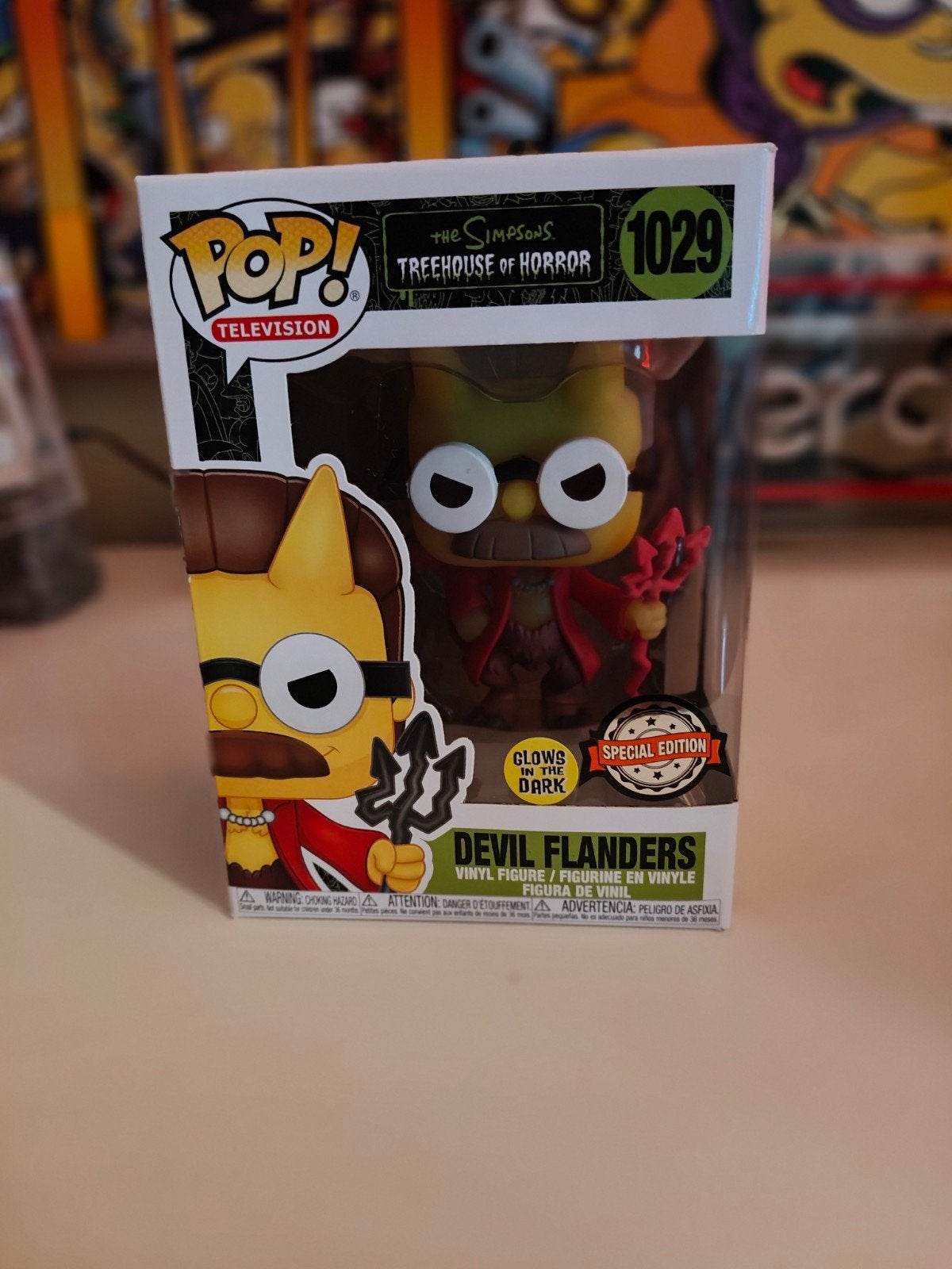Funko Pop The Simpsons Devil Flanders #1029 GITD Special Edi, Ophalen of Verzenden, Nieuw