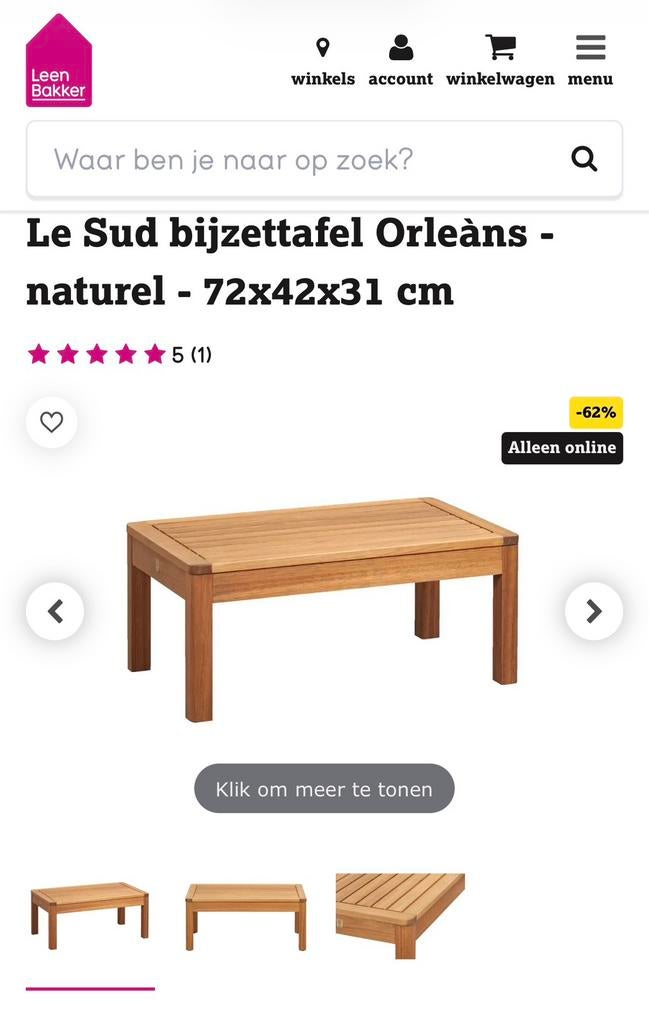 Gezocht: Le Sud bijzettafel Orleans, Huis en Inrichting, Tafels | Salontafels, Ophalen, Minder dan 50 cm, 50 tot 100 cm, Zo goed als nieuw