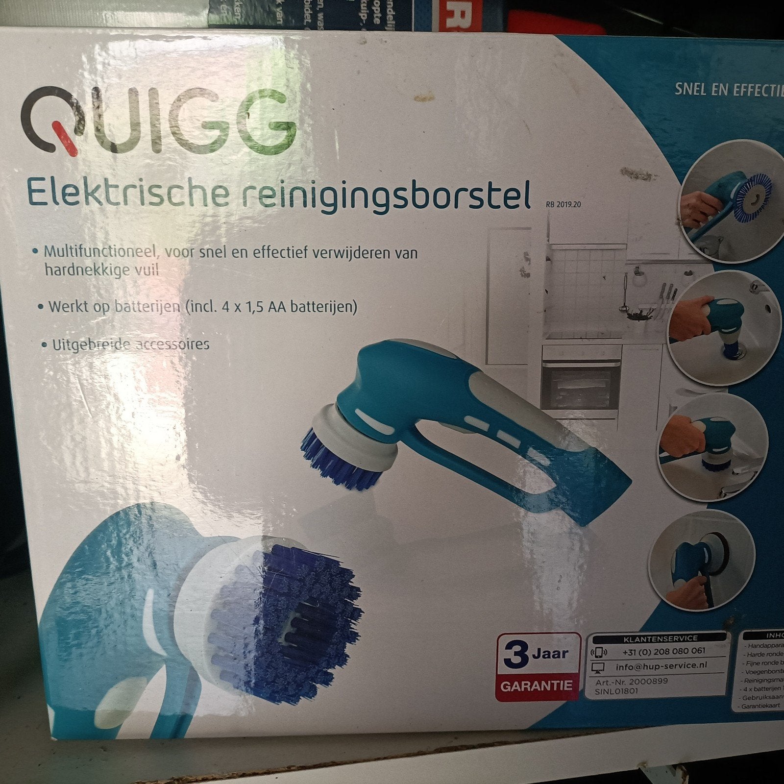 QUIGG Elektrische reinigingsborstel met accessoires, Ophalen, Bezem of Borstel