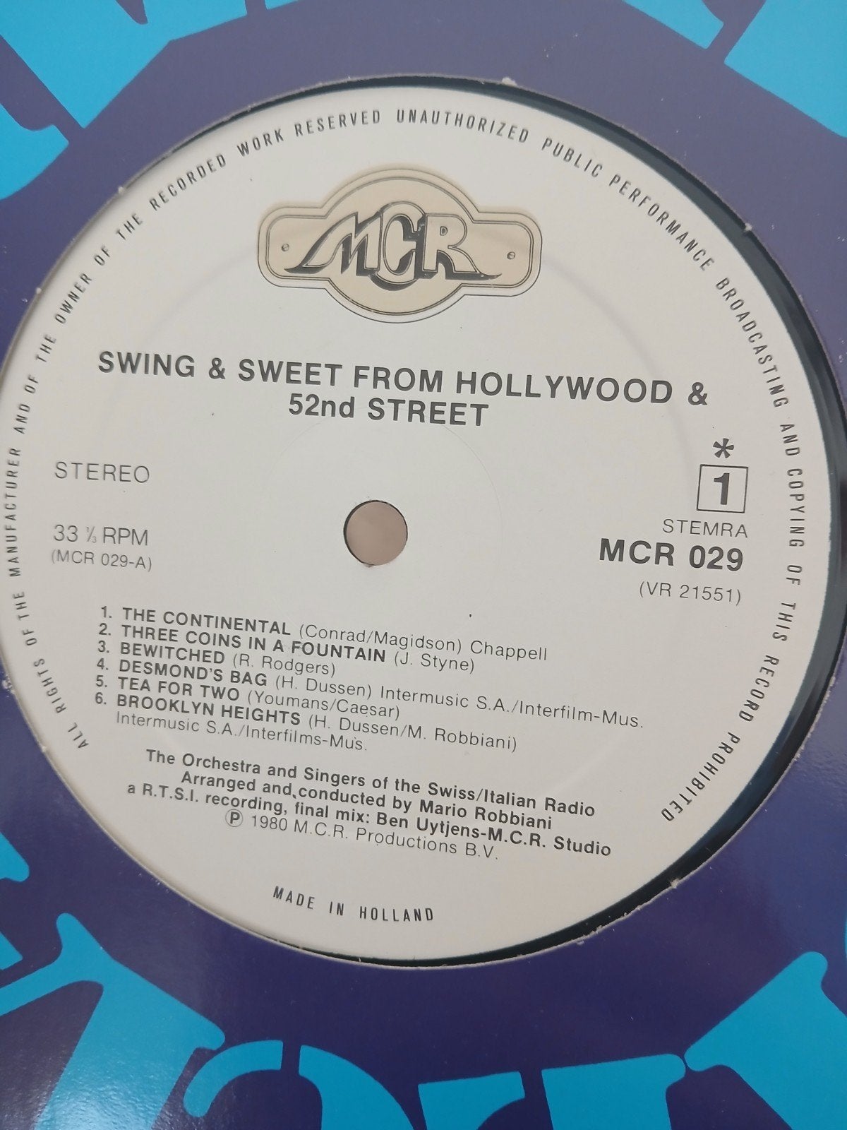 Swing & Sweet From Hollywood & 52nd Street LP, Cd's en Dvd's, LP, Gebruikt, Pop, Ophalen of Verzenden