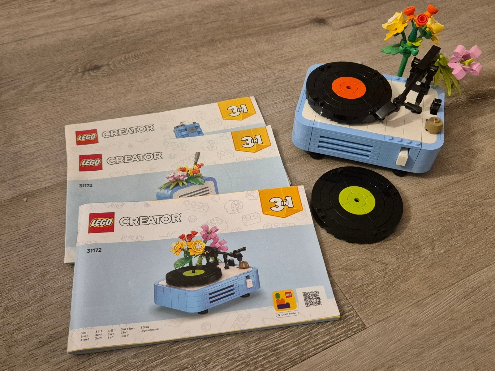 Lego 31172 Platenspeler met bloemen | 100% Compleet, Inclusief instructies, Lego, Ophalen of Verzenden, Zo goed als nieuw