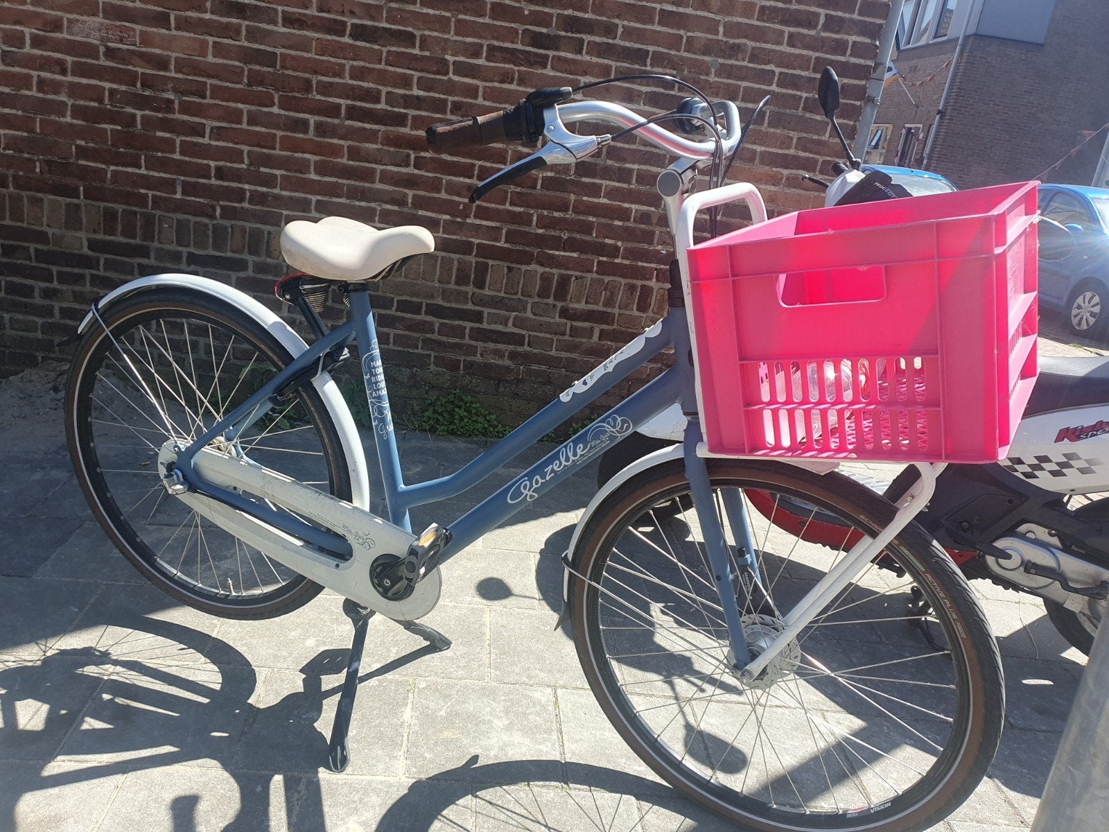 Gazelle Miss Grace damesfiets met voordrager, Fietsen en Brommers, Fietsen | Dames | Damesfietsen, Ophalen, Terugtraprem, Gebruikt