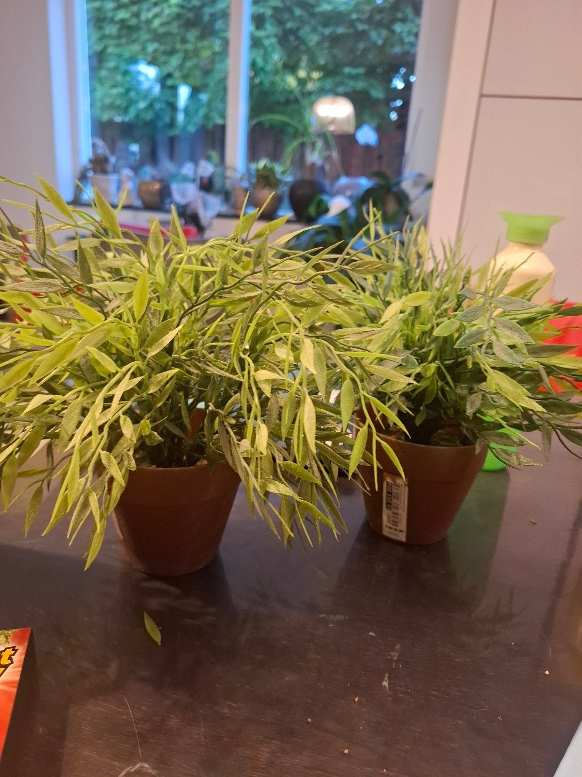 5 kunstplanten in pot - Groene decoratie, Binnen, Met pot of vaas, Kunstplant, Ophalen of Verzenden